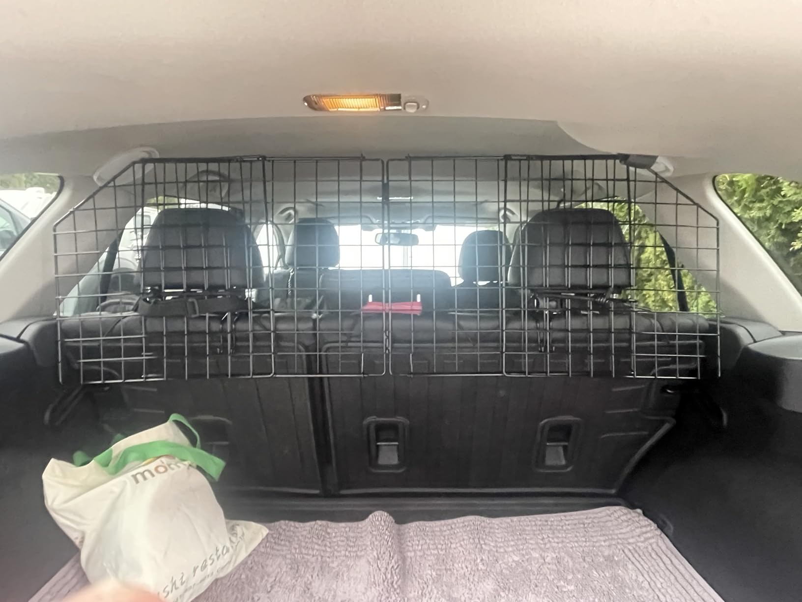 Dog Car Barrier for SUV Trunk Cargo Area, Foldable & Adjustable Car Divider and Cargo Gate to Keep Dogs in Back (Patent Design) customer photo 1