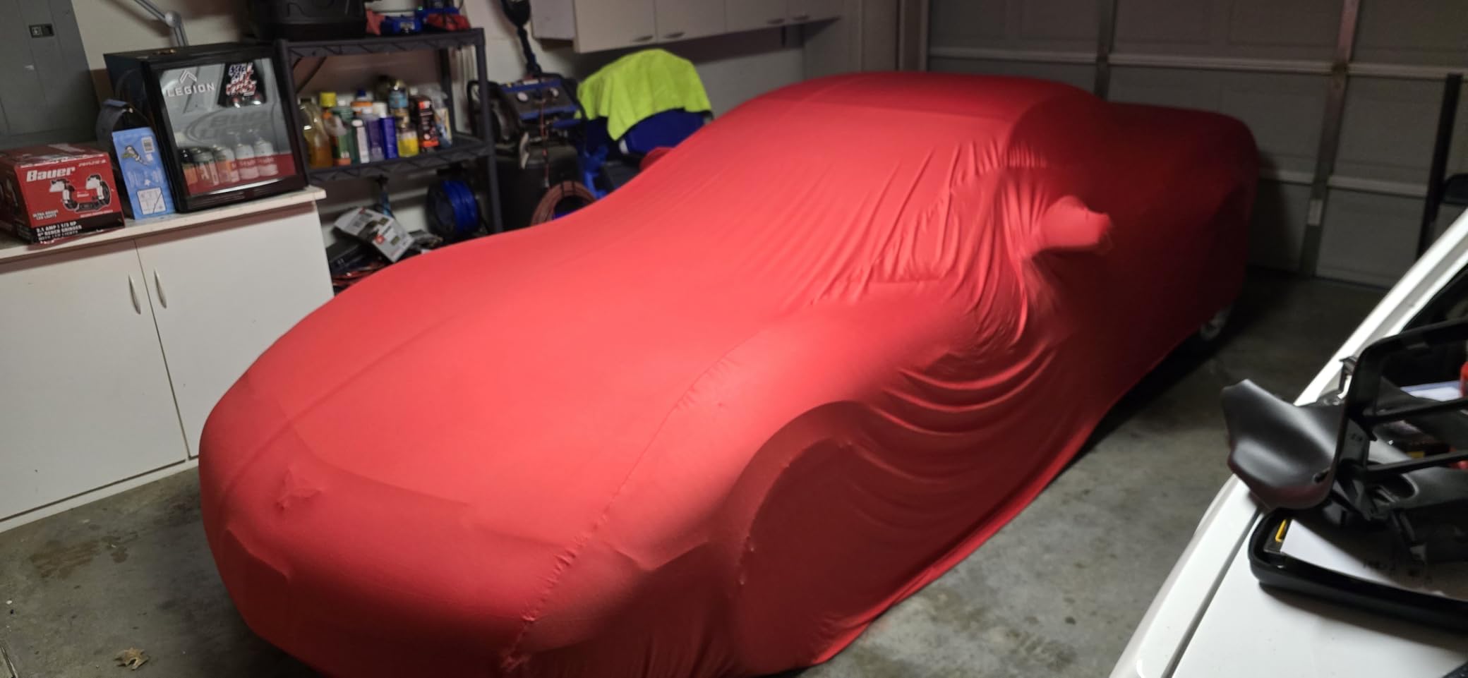 WinPower Indoor Car Cover, Stretch Dustproof Protection Fit 177-193 Inch Full Car Cover for Underground Garage Car Show, Blue customer photo 1