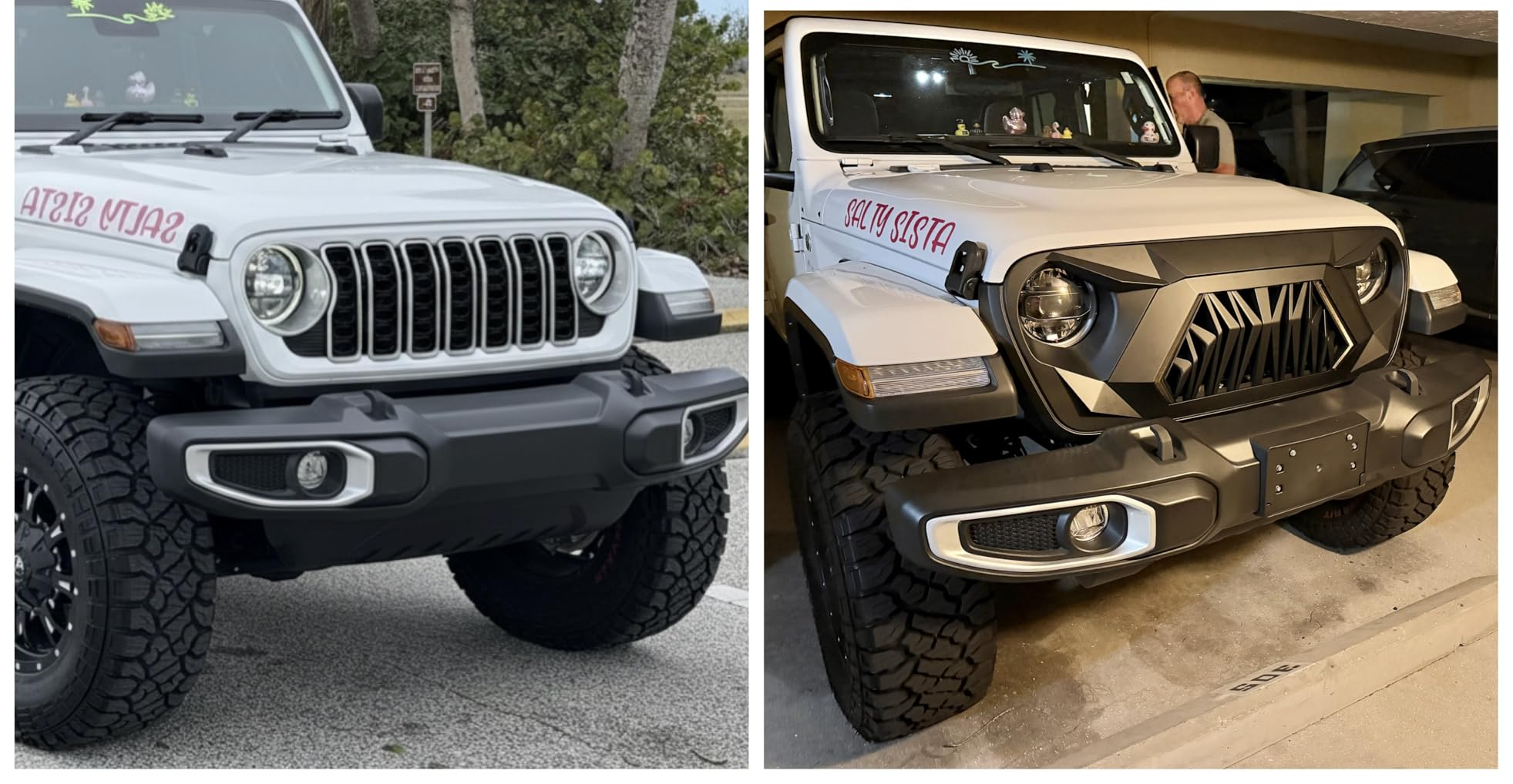 Front Grill Replacement Compatible with 2018-2026 Jeep Wrangler JL JLU & 2020+ Gladiator JT, Matte Black Shark Grille w/Running and Turn Signals Light customer photo 1