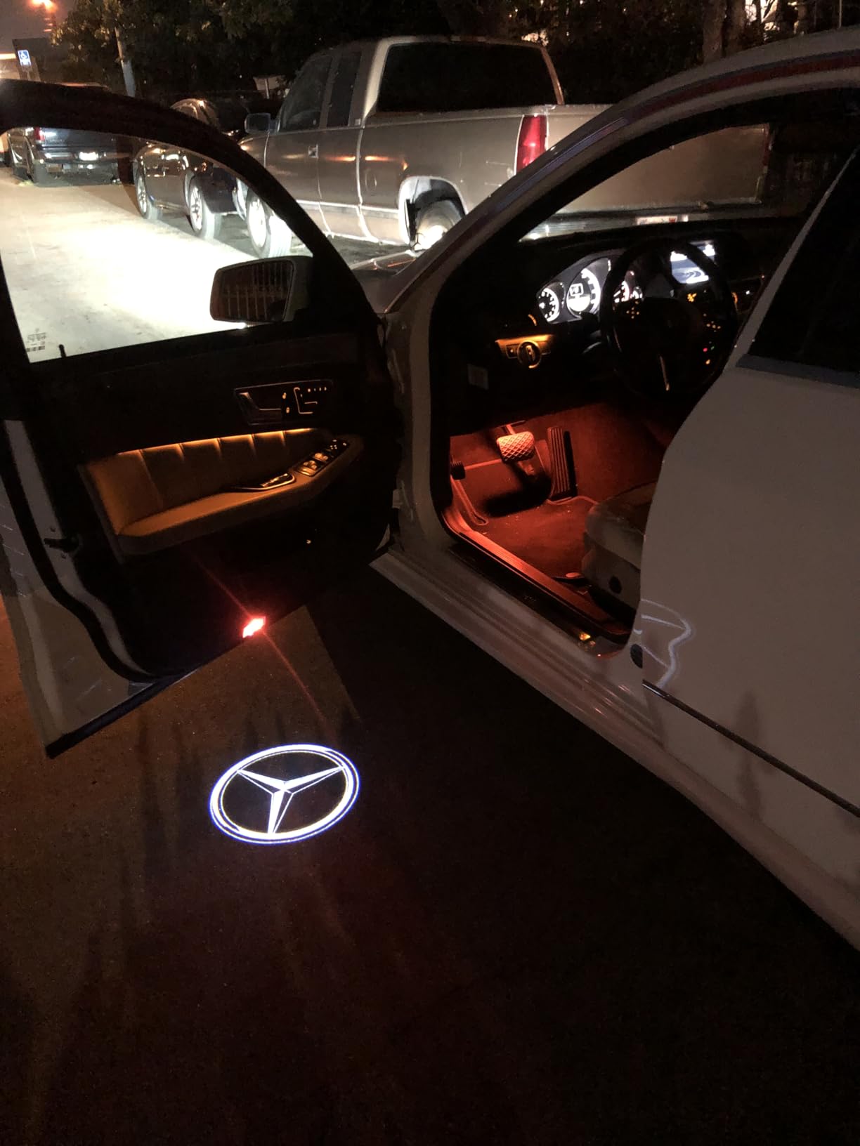 Jaronx Compatible with Mercedes Benz Ambient Lights for C Class W204/E W212/S Class W221, Three Colors LED Ambient Lighting Interior Lights for Footwell Lamp, Trunk Lamp, Make-up Mirror Lighting customer photo 2
