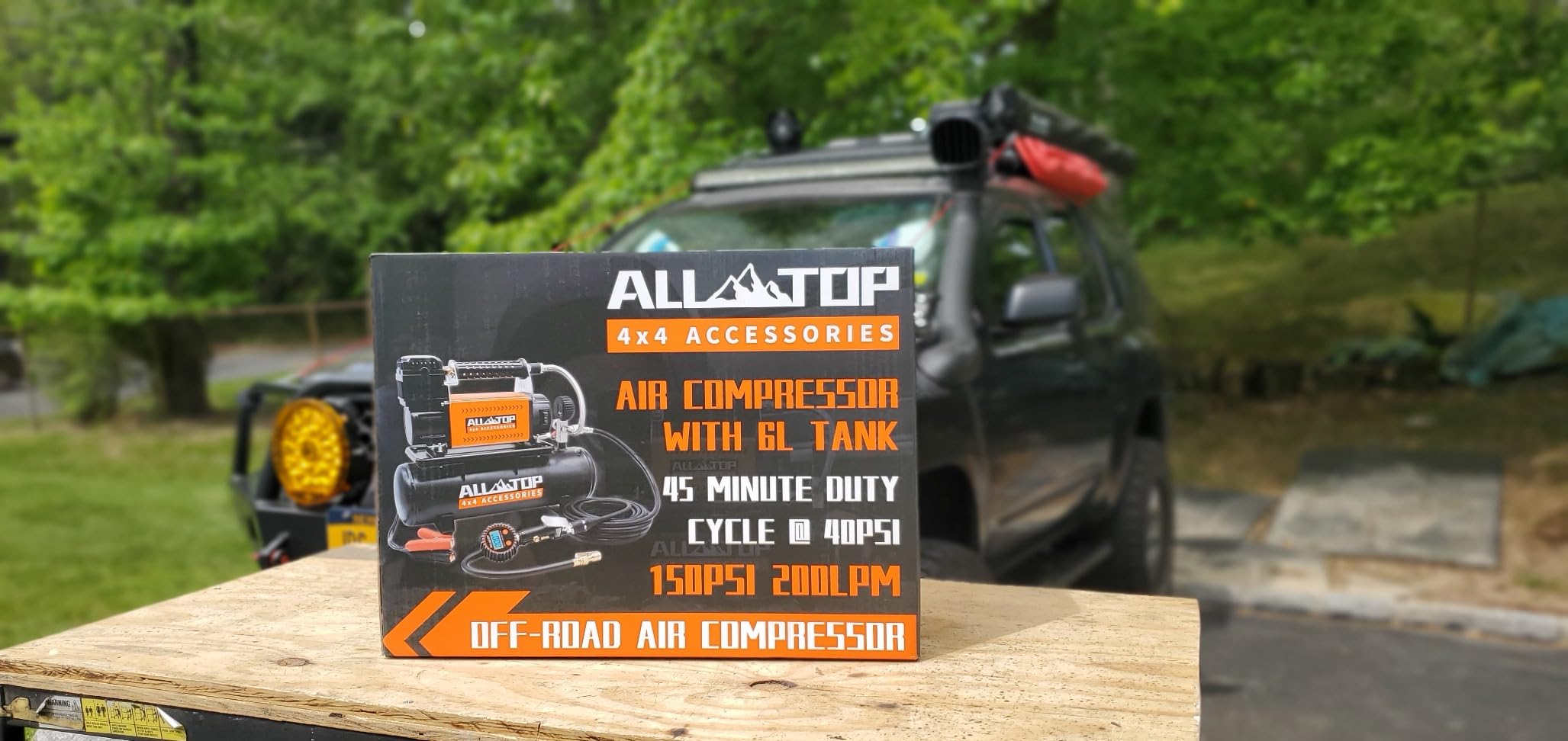 ALL-TOP Air Compressor with 6L Tank Kit, 12V Portable Inflator & Oil-Free Steel Tank 6-Liter, Offroad Air Compressor for Truck Tires, Heavy Duty Air Pump Max 150PSI for SUV 4x4 Vehicle RV Tire customer photo 1