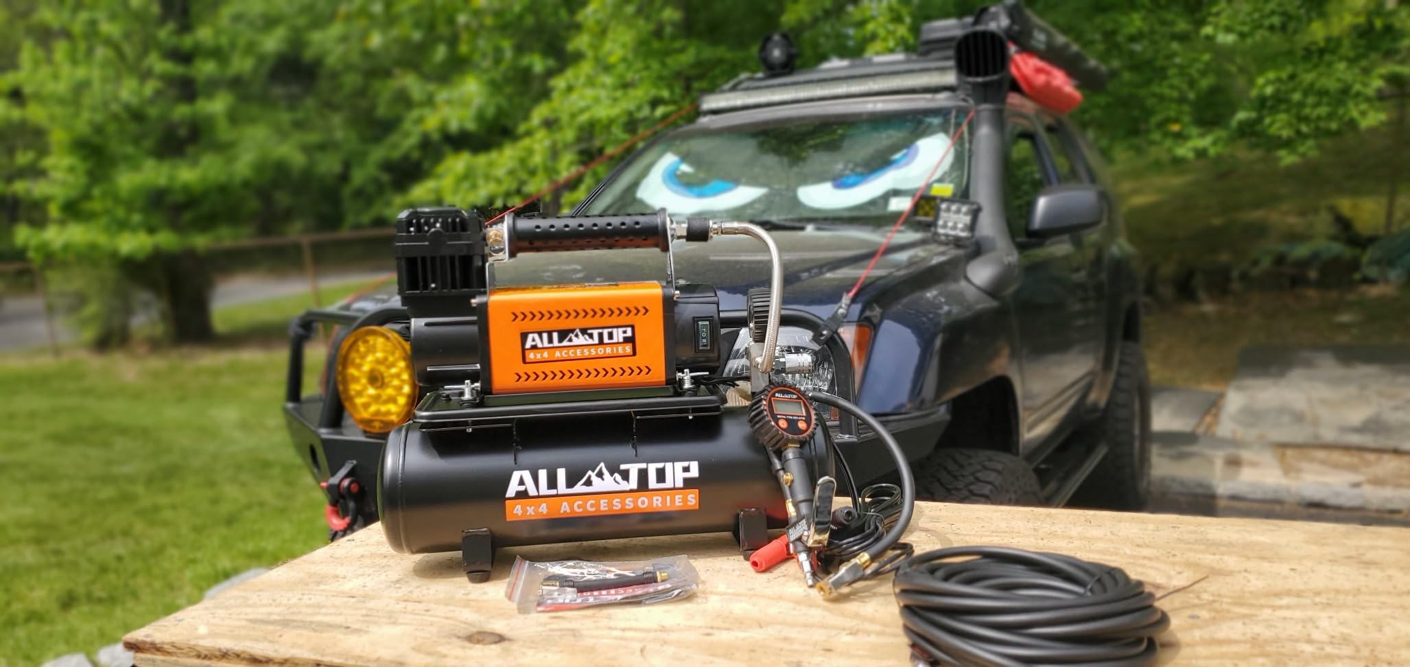 ALL-TOP Air Compressor with 6L Tank Kit, 12V Portable Inflator & Oil-Free Steel Tank 6-Liter, Offroad Air Compressor for Truck Tires, Heavy Duty Air Pump Max 150PSI for SUV 4x4 Vehicle RV Tire customer photo 2