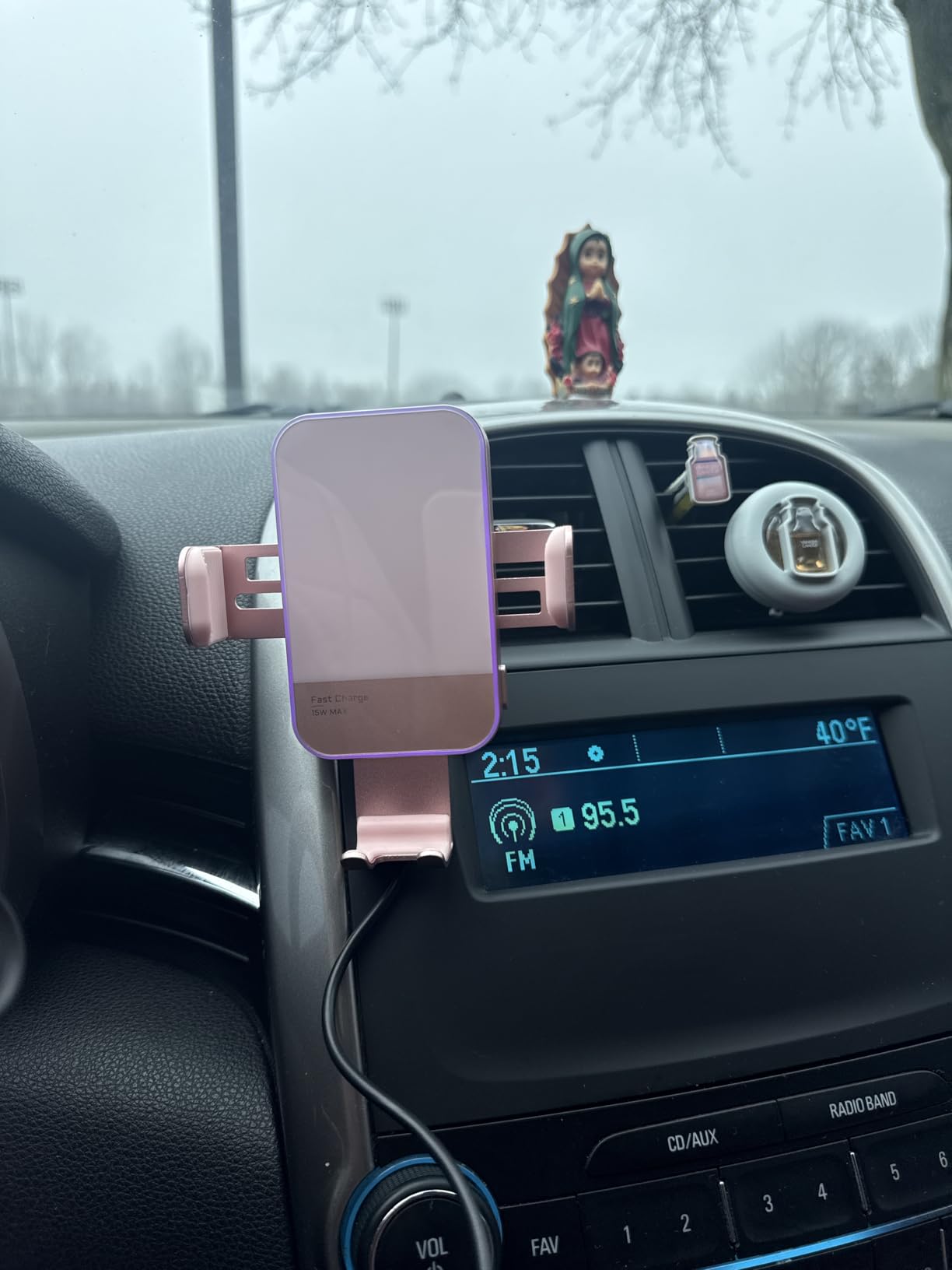 Wireless Car Charger, [7 Colored RGB Backlit] Mosurr 15W Auto Clamping Phone Holders for Your car fit for iPhone 16 15 14 Mini Pro Max, Samsung Galaxy S25 Ultra S24 S23+, etc, Fathers Day for Gifts customer photo 1