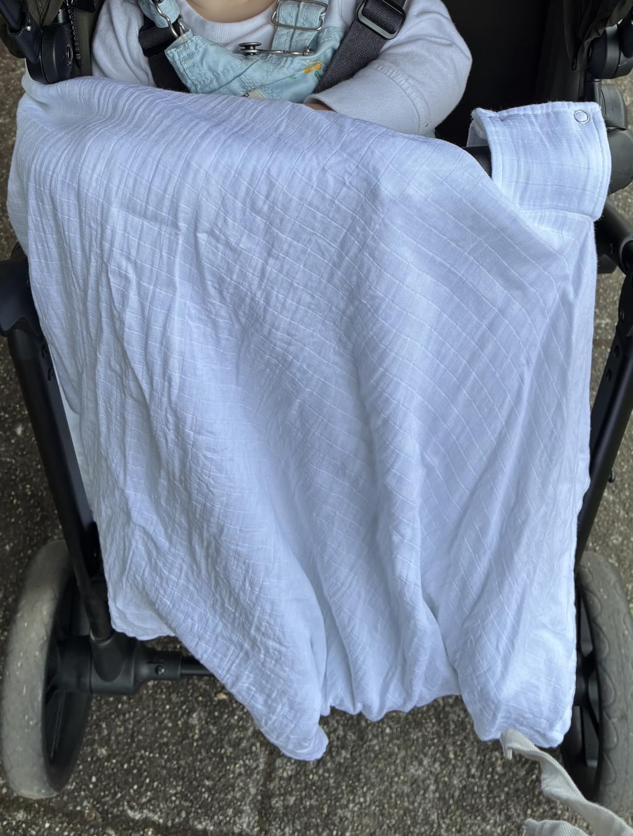 Comfy Cubs Baby Car Seat Cover - Soft, Breathable Bamboo Rayon and Muslin Cotton Blend - Lightweight Canopy for Sun, Bug, and Comfort Protection - Large Size Infant Seat Cover in Sage Design customer photo 1