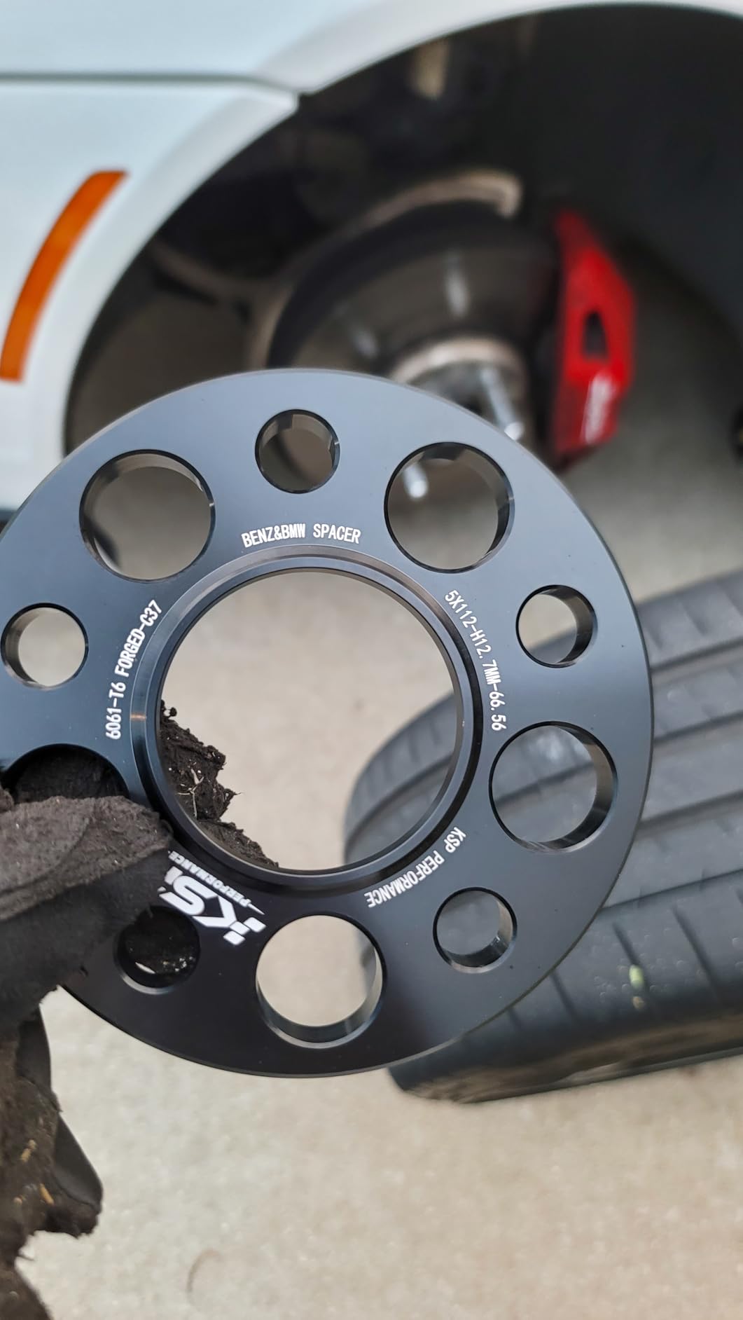 KSP 5x112 to 5x112 Wheel Spacers for Mercedes-Benz, 12mm Hubcentric Wheel Spacer for W204 W208 W209(Rear) W216(Rear) AMG, Forged 5 Lug Tuning Spacer with 66.56mm Hub Bore, 6061T6 Aluminum Black 2PC customer photo 2