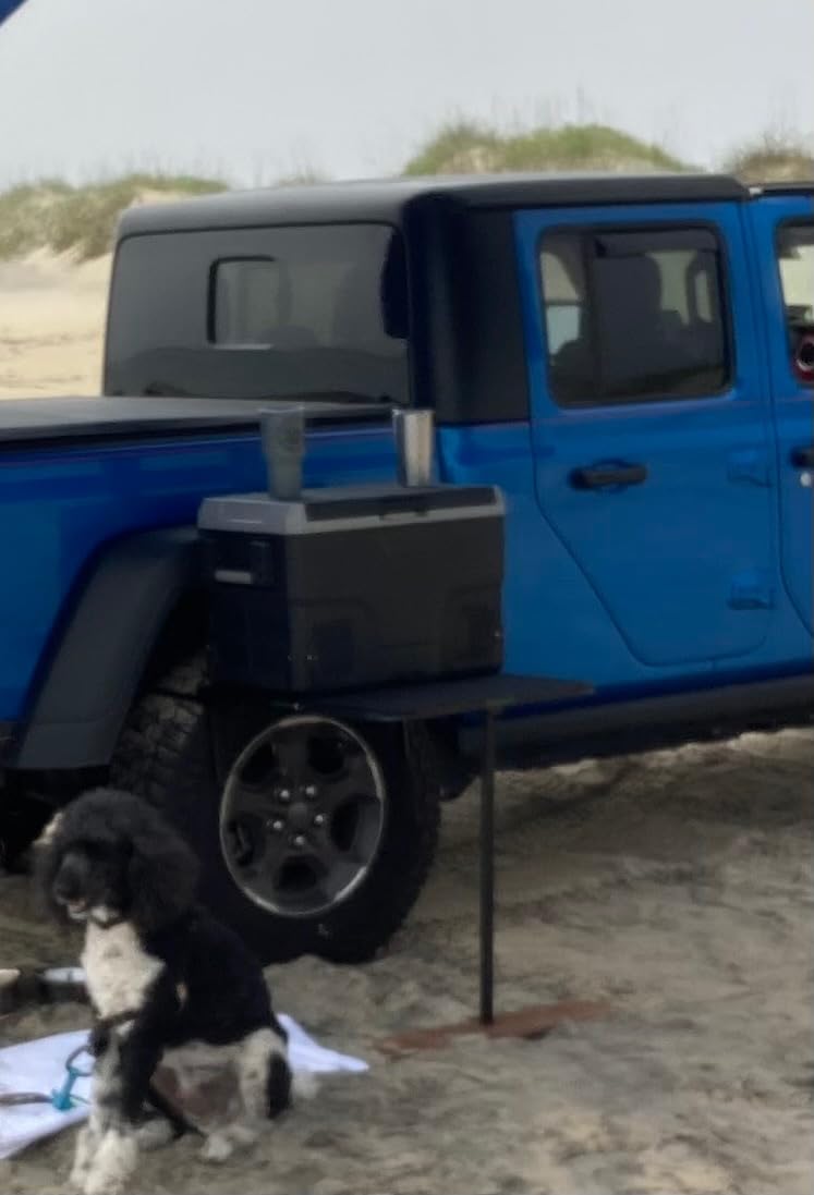 Tire Table Large Aluminum Camping Table for Camp, Travel, Tailgating, Overlanding and Outdoor Work | Installs within Seconds | Stable and Leveled | 33.5