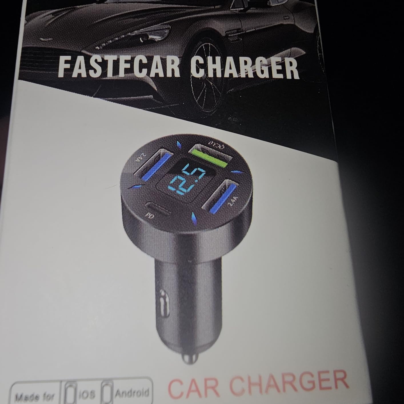Car Charger 66W Super Fast Charging with USB PD&QC 3.0(Voltmeter&LED Lights) Universal Quick Charge for 12-24V Car Cigarette Lighter Plug,Compatible with iPhone 14 13 12,S22 S21 S20,iPad(Black) customer photo 1
