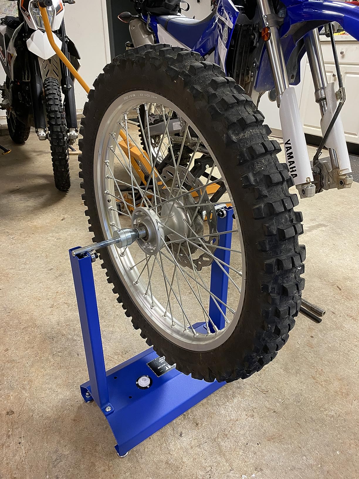 OMT Motorcycle Bike Wheel Balancer, Heavy Duty Portable Bicycle Work Stand | Tire Balancing Kit; Adjustable Centering Cones For Up To 12
