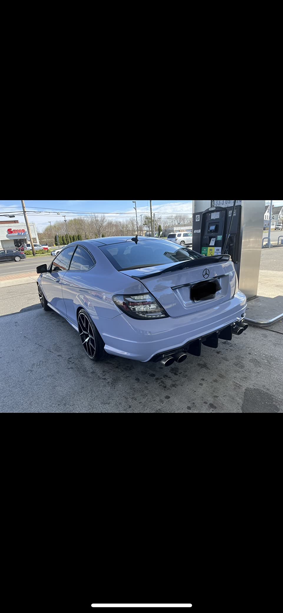 HECASA Rear Diffuser Compatible with 2012-2014 Mercedes Benz W204 C250 C300 C63 AMG Sedan/Coupe Lower Lip Bumper Protector Carbon Fiber Color customer photo 1