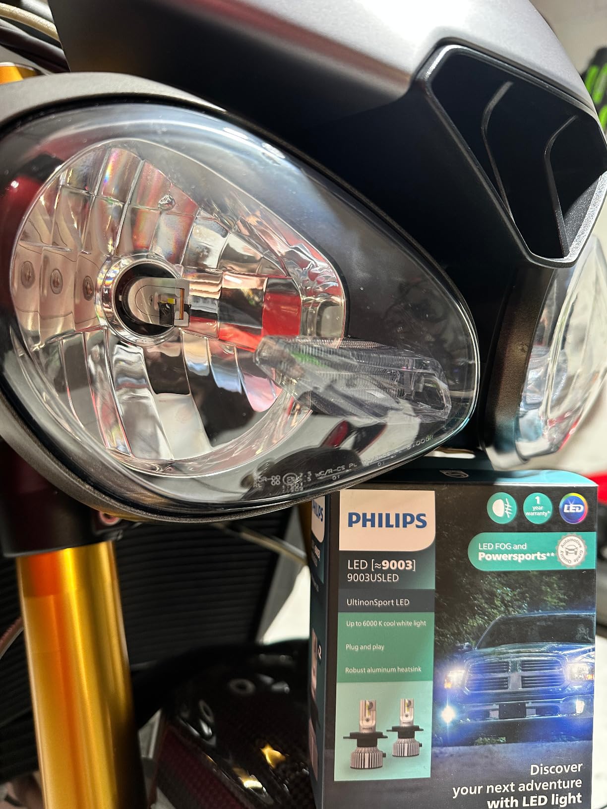 Philips UltinonSport 9003 LED Bulb for Fog Light and Powersports Headlights, 2 Pack customer photo 1