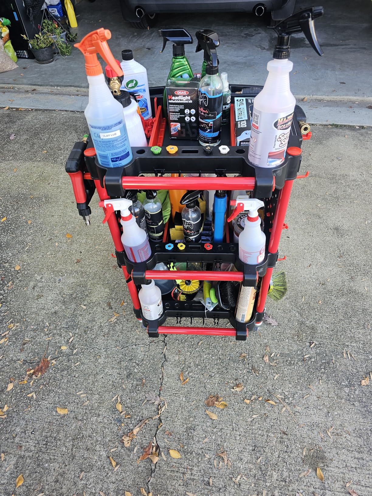 Car Detailing Cart Tool Organizer with 4 Pieces Side Hanging Plate & Hooks,for Mechanics & Detailers During Repairs Car Wash/Wax Detailing Cart-Updated customer photo 2