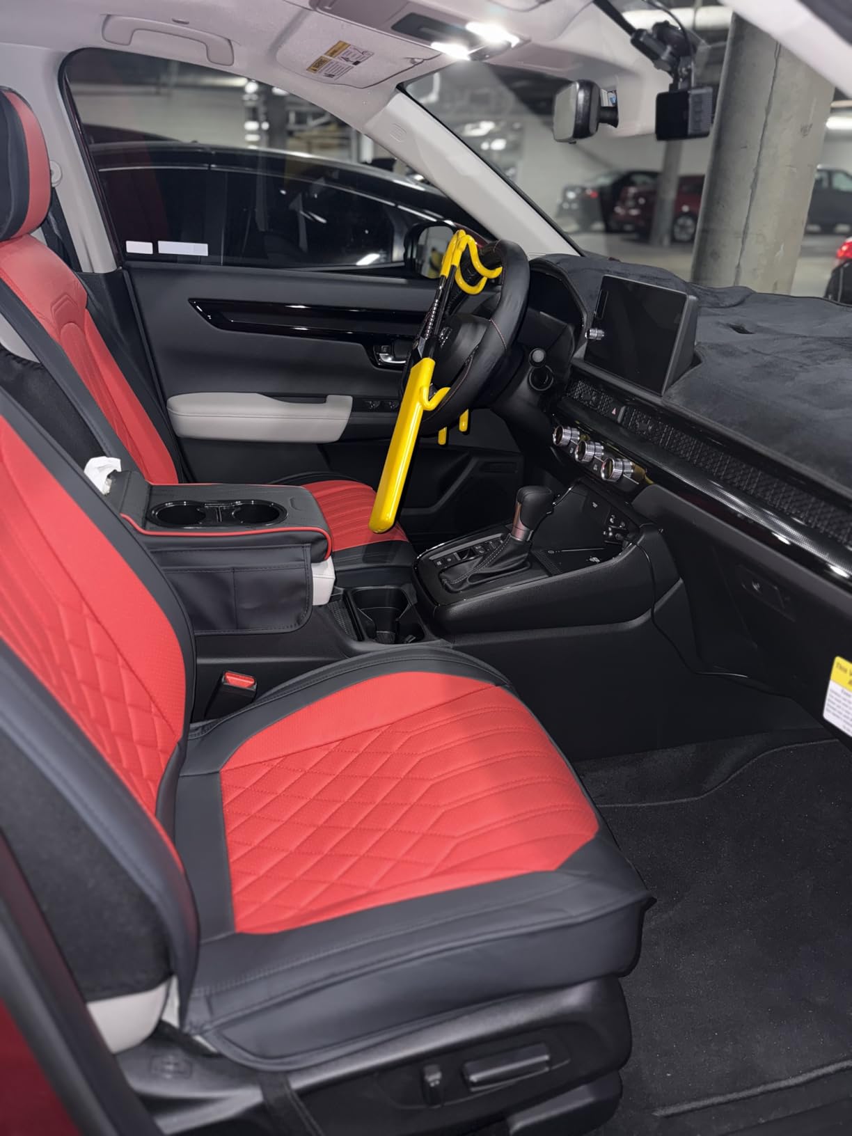 Tevlaphee Steering Wheel Lock - Heavy Duty Antitheft Device and Car Security Lock with Adjustable Locking and 3 Keys - Great Vehicle and Truck Deterrent (Yellow) customer photo 2