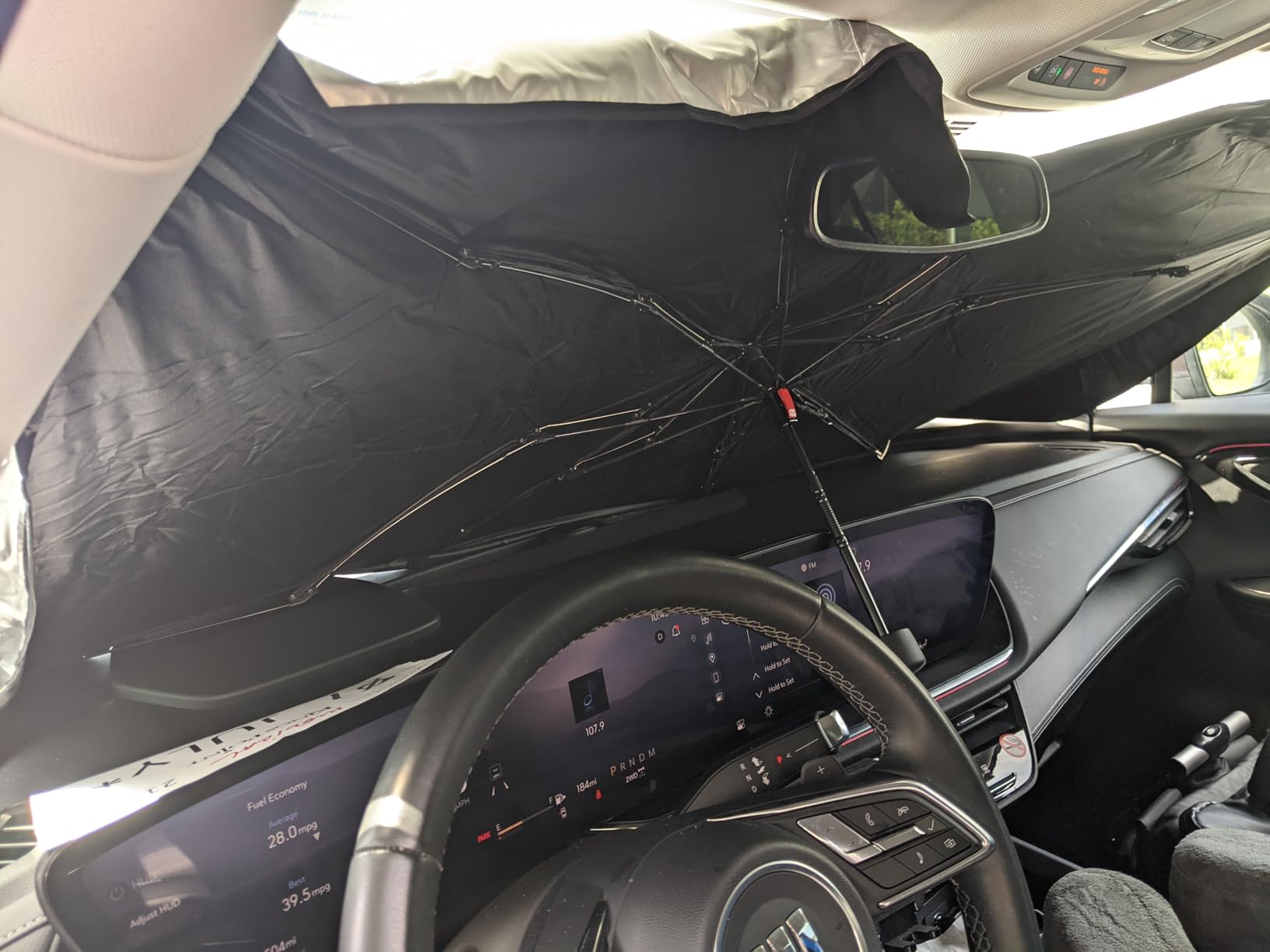 Lamicall Car Windshield Sunshade Umbrella - Foldable Car Windshield Sun Shade Cover, 5 Layers UV Block Coating, 52