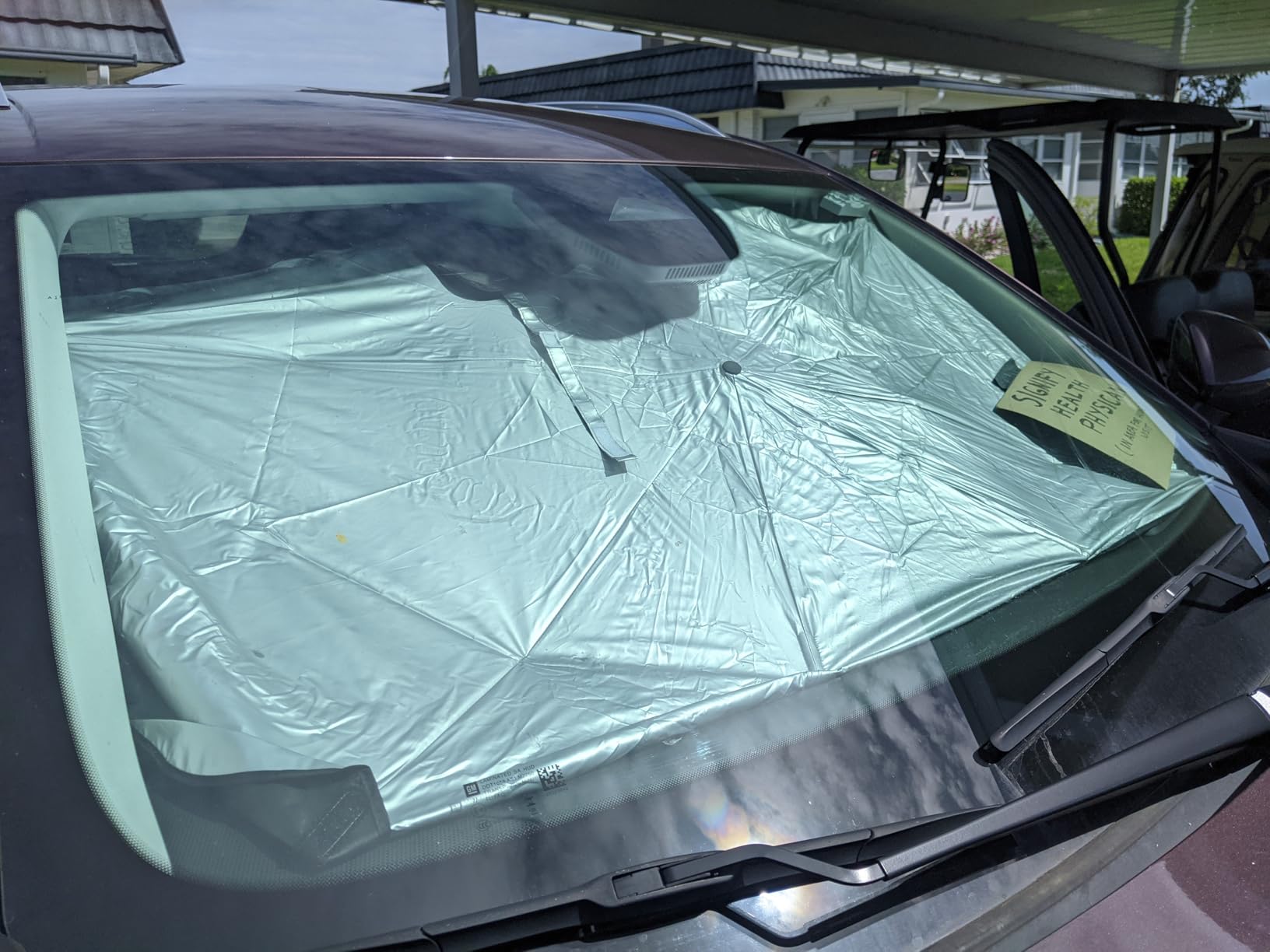 Lamicall Car Windshield Sunshade Umbrella - Foldable Car Windshield Sun Shade Cover, 5 Layers UV Block Coating, 52