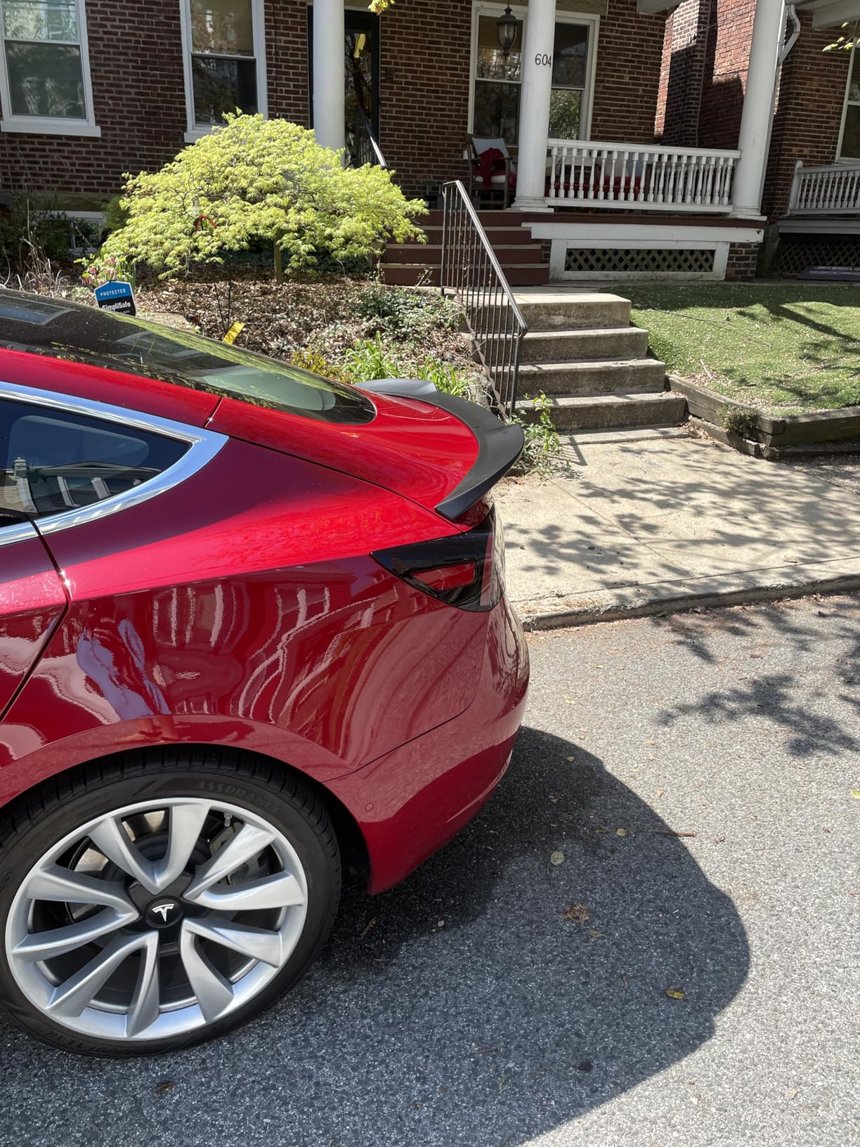 IKON MOTORSPORTS, Trunk Spoiler Compatible with 2017-2025 Tesla Model 3, Gloss Black ABS Plastic Performance Style Rear Trunk Lid Wing Spoiler, 2018 2019 2020 2021 2022 customer photo 2