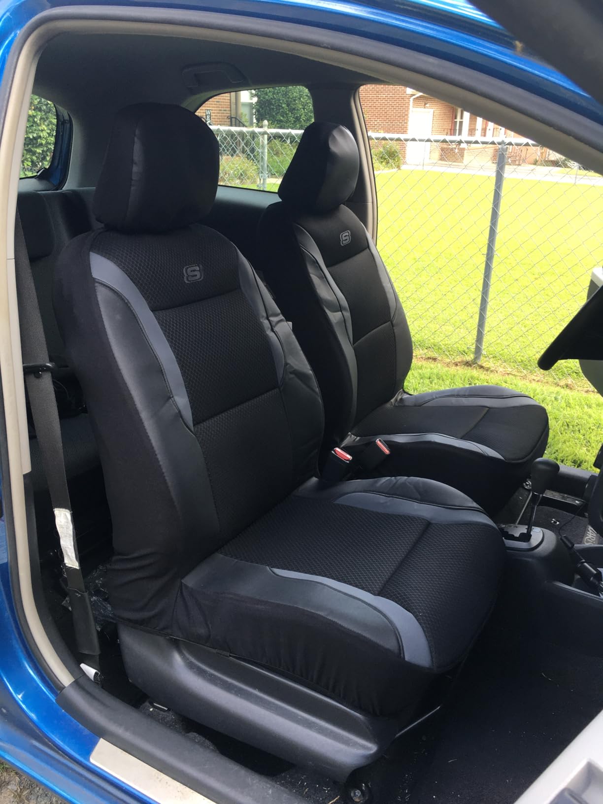 Skechers Men's Memory Foam Seat Covers, Air Cool Mesh Thick Car Seat Covers, Car Seat Covers Front Seats Airbag Compatible, Universal Automotive Comfort for Most Cars, Vans, Trucks, SUV,Black customer photo 2