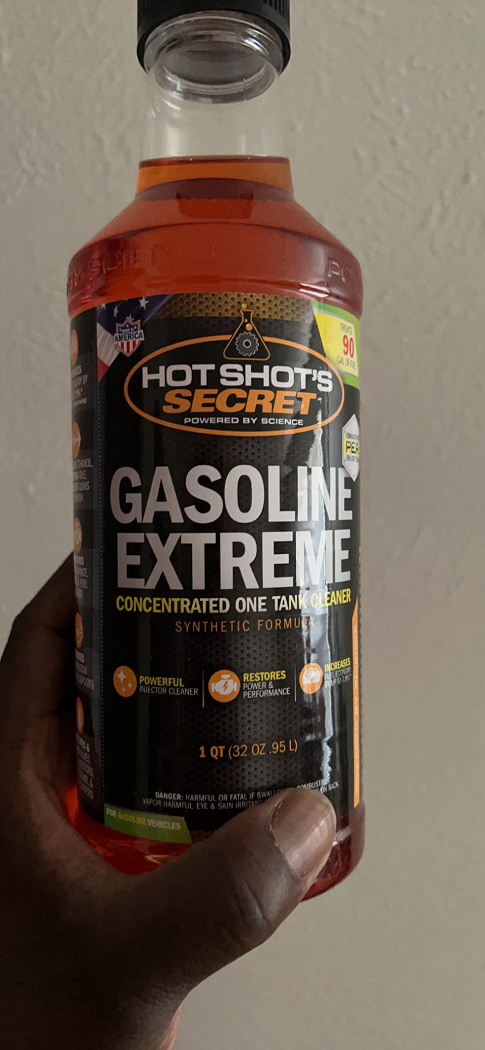 Hot Shot's Secret Gasoline Extreme 12 oz - Treats 20 Gallons - Concentrated Fuel Additive for Gasoline Engines, Fuel System and Injector Cleaner, Restores Engine Performance customer photo 2