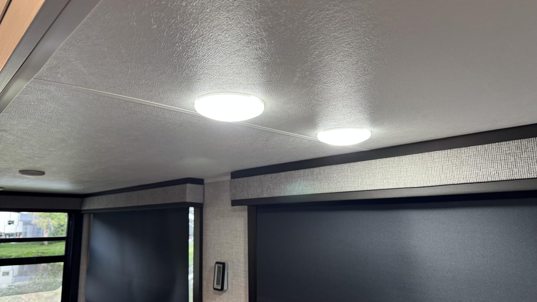2 Pack RV LED Ceiling Puck Light RV Boat Interior Light DC 12V Surface Mount Ceiling Dome Light, 4.5W Panel Downlight for Camper Van Travel Trailer Motorhome(Cool White) customer photo 1