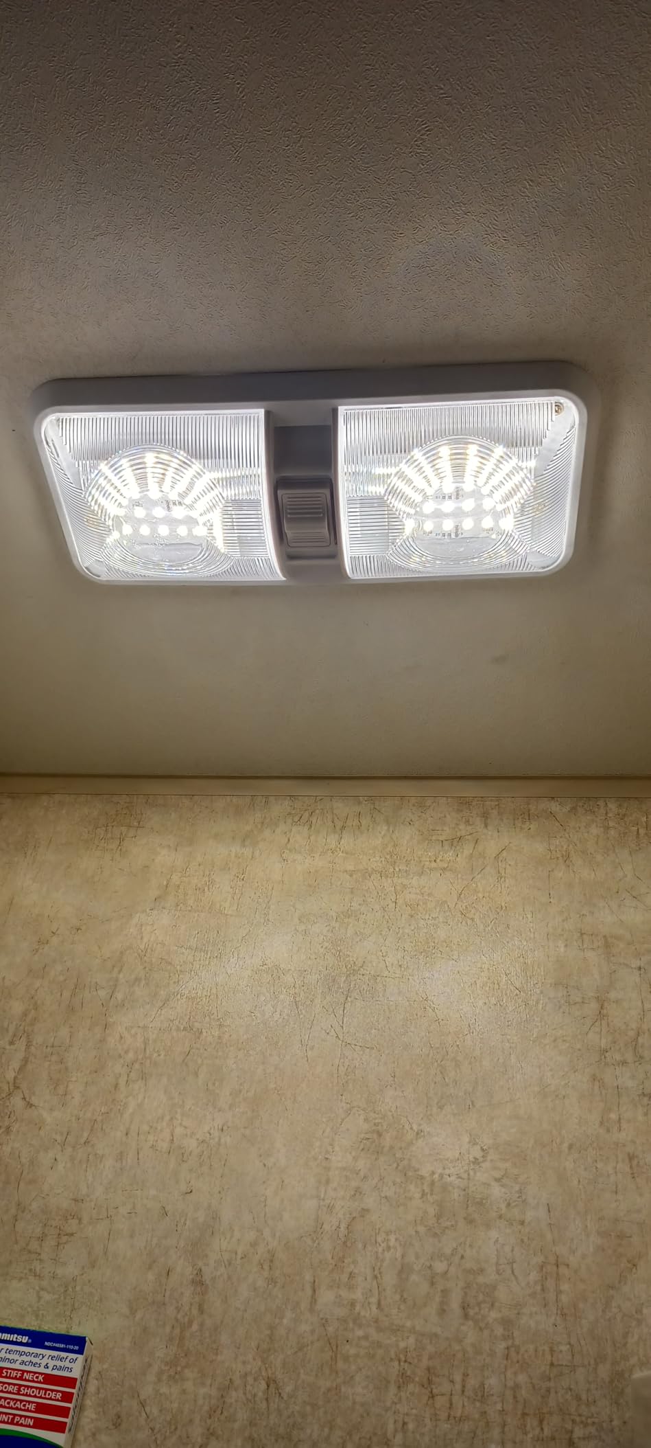 Leisure LED RV LED Ceiling Double Dome Light Fixture with ON/OFF Switch Interior Lighting for Car/RV/Trailer/Camper/Boat DC 12V Natural White 4000-4500K 48X2835SMD Natural White 4000-4500K, (1 Pack) customer photo 1