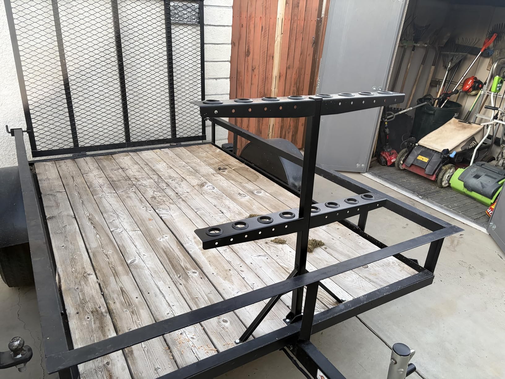 Trailer Tool Rack Shovel Holder - Shovel Rack for Trailer with 6 Tool Holes with Rubber Grommets, Classical Black customer photo 1
