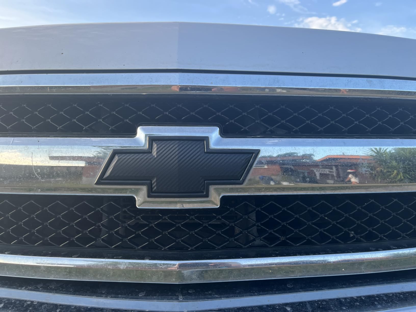 LZLRUN Compatible with Bowtie Logo Wrap Stickers Cut-Your-Own Emblem Overlay DIY Decals for Chevy (11.8 Inch x 4 Inch) (Black Carbon Fiber) customer photo 1