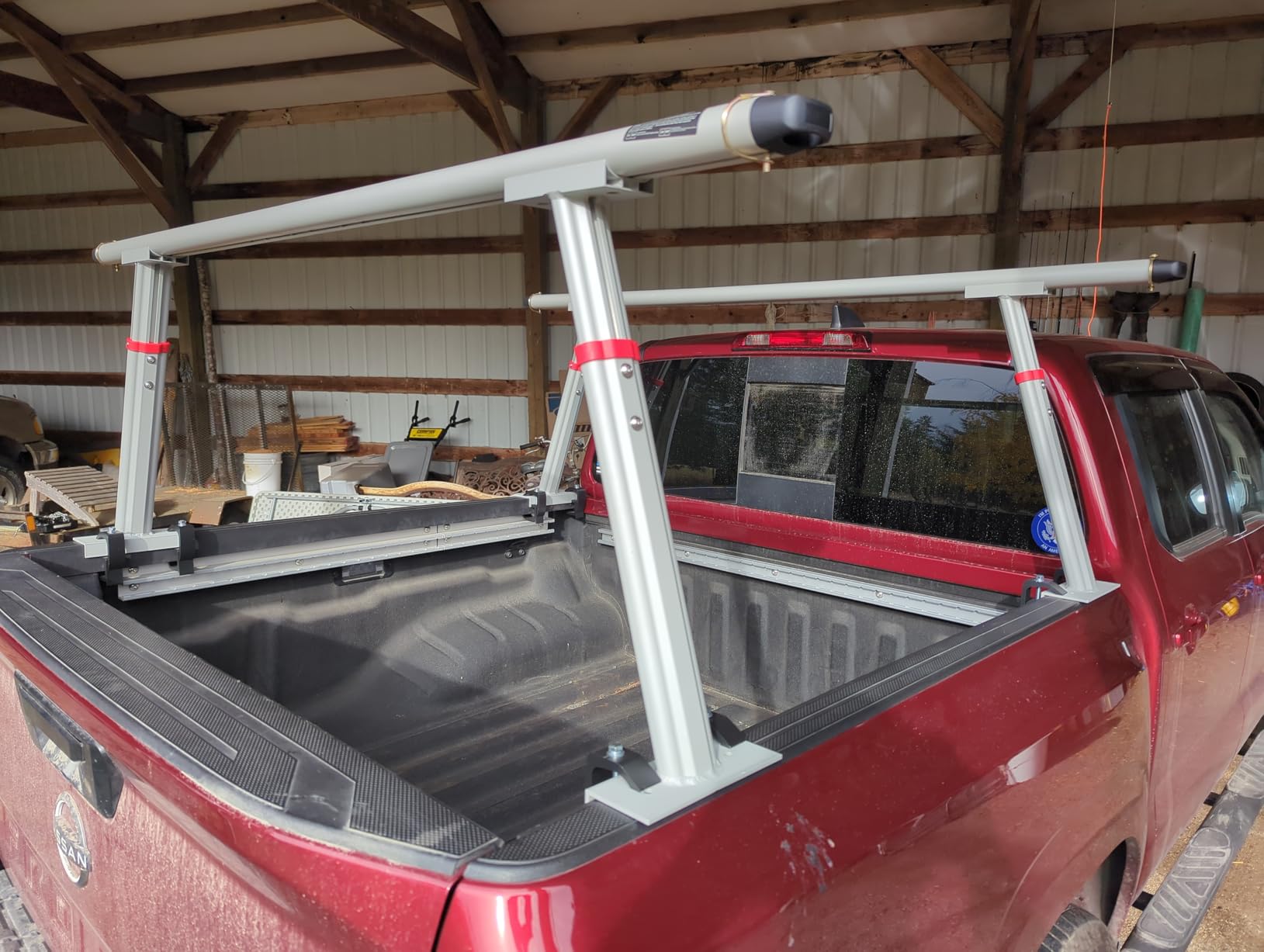 VEVOR Truck Rack, 19-34in Adjustable Height Ladder Rack for Truck, Aluminum 800 lbs Capacity with 8 Non-Drilling C-Clamps, Heavy Duty Truck Bed Rack Two-Bar Set for Kayak, Surfboard, Lumber, Ladder customer photo 2