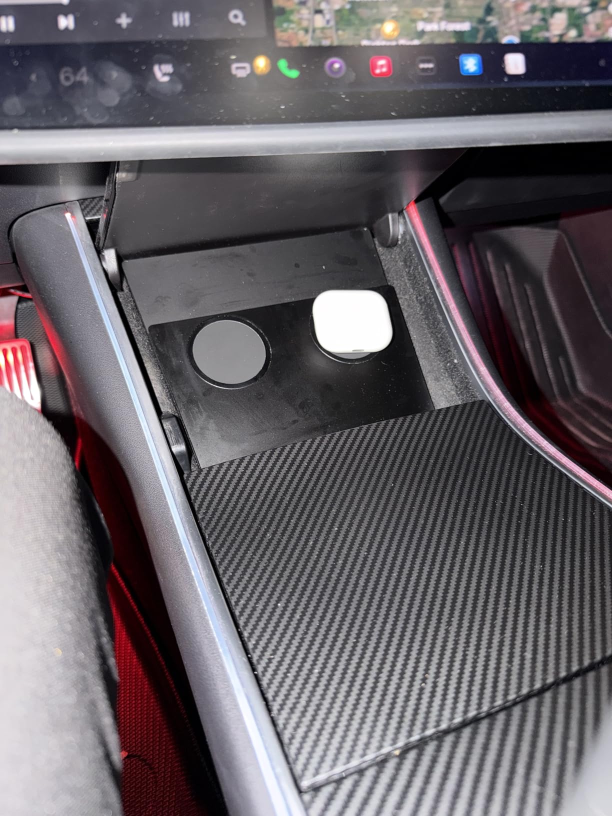 TWRAPS Dual Wireless Phone Charger for 2017-2020 Tesla Model 3 and Tesla Model Y, 1st Gen Center Console Charging Pad - Works with iPhone 17 Pro Max and iPhone & Android Phones with MagSafe Cases customer photo 2