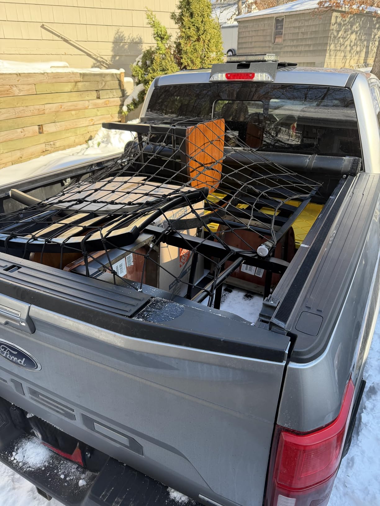 [Premium] 4'x6' Heavy Duty Cargo Net Stretches to 8' x 12', Extra Thick 10mm Cord Bungee Cargo Netting for Pickup Truck Bed, Roof Rack Net & 12 PCS Steel Carabiners customer photo 1