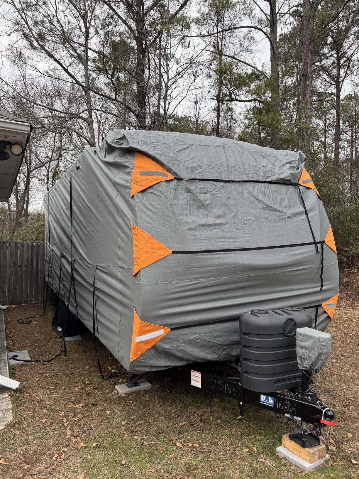 YITAHOME 24-27FT RV Cover Travel Trailer Cover Super Thick Waterproof Windproof Anti-UV Rip-Stop Camper Cover, Motorhome Covers with Tongue Jack Cover,4 Tire Covers,2 Long Straps customer photo 1