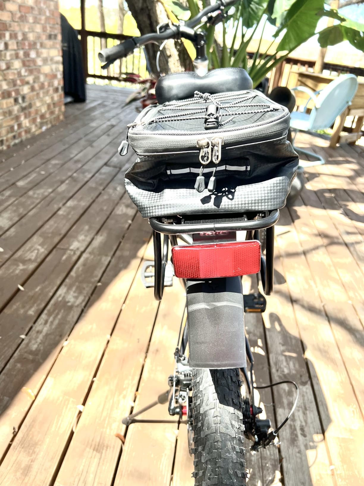 Rear Bike Rack,Bike Cargo Rack w/Fender & Large Size Reflective,Quick Release Mountain Road Bicycle Rear Racks,Universal Bike Luggage Rack,Large Capacity Bike Pannier Rack,YONTUO customer photo 2