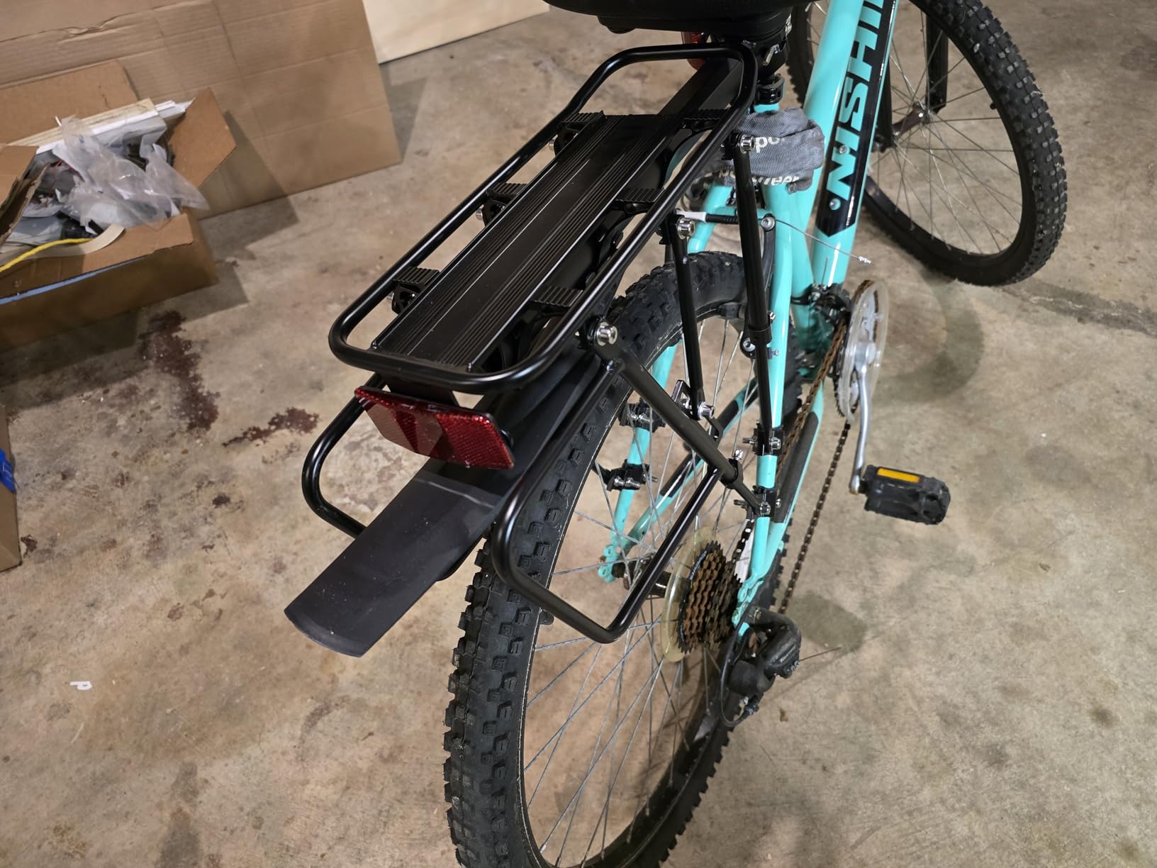 Rear Bike Rack,310 LB Capacity Solid Bearings Bike Cargo Rack w/Fender & Large Size Reflective,Quick Release Mountain Road Bicycle Rear Racks,Universal Bike Luggage Touring Carrier Rack,YONTUO customer photo 1