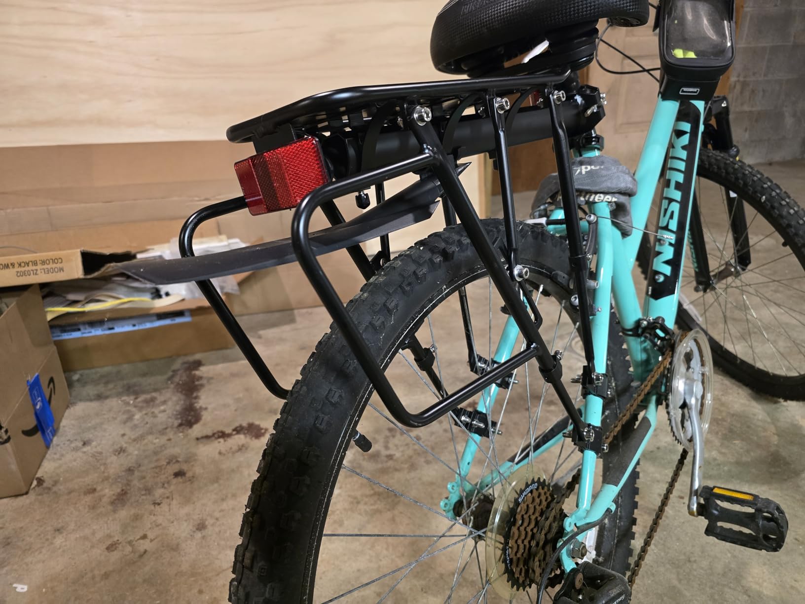 Rear Bike Rack,310 LB Capacity Solid Bearings Bike Cargo Rack w/Fender & Large Size Reflective,Quick Release Mountain Road Bicycle Rear Racks,Universal Bike Luggage Touring Carrier Rack,YONTUO customer photo 2