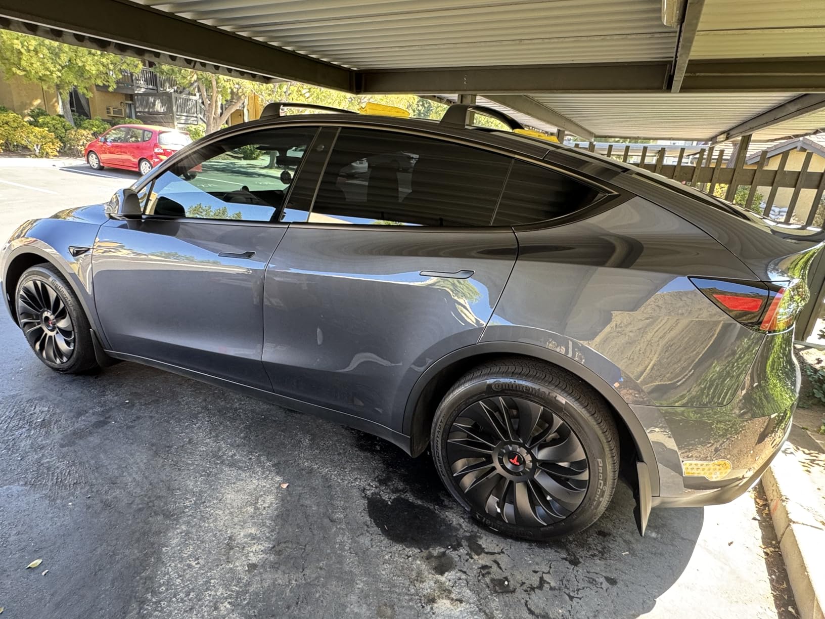 KAVANIC 4PCS Wheel Covers Fits for Tesla Model Y 19 Inch Matte Black Support Long Range Logo Symmetry Design Uberturbine Style for 2020-2024 Model Y Gemini Wheel Cover Replacement (RWD/AWD) customer photo 1