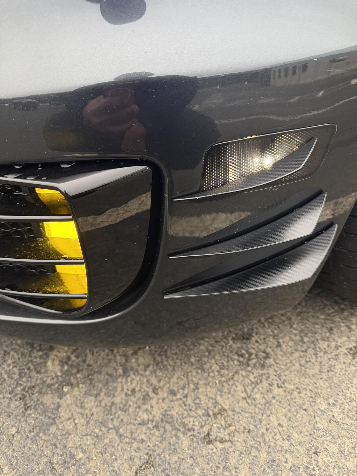 Pack-6 Car Spoiler Canards Kit, Universal Auto Front Bumper Lip Splitter, Body Anti-Collision Diffuser, Exterior Soft Rubber Decorative Stickers (Glossy Black) customer photo 1