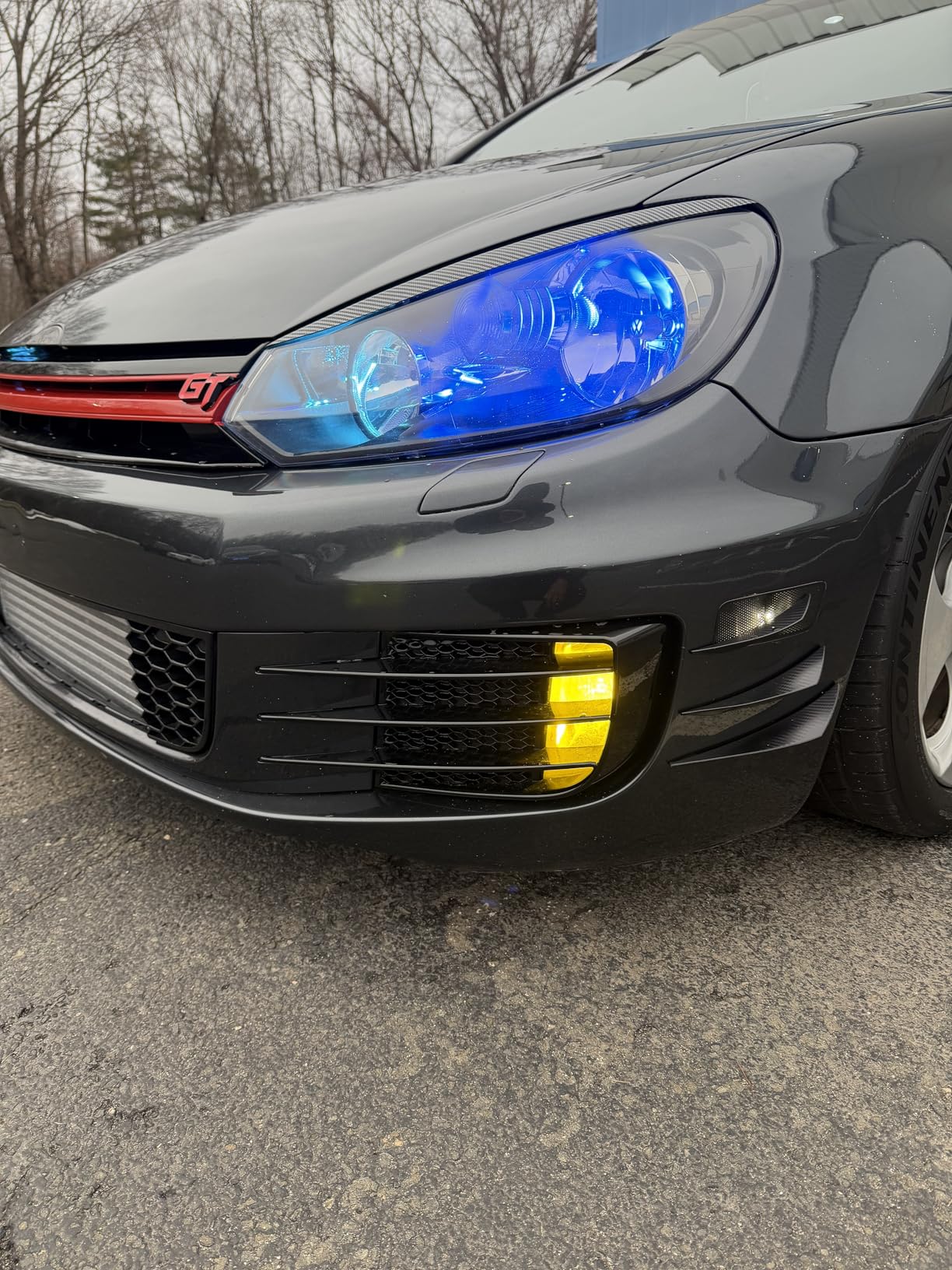 Pack-6 Car Spoiler Canards Kit, Universal Auto Front Bumper Lip Splitter, Body Anti-Collision Diffuser, Exterior Soft Rubber Decorative Stickers (Glossy Black) customer photo 2