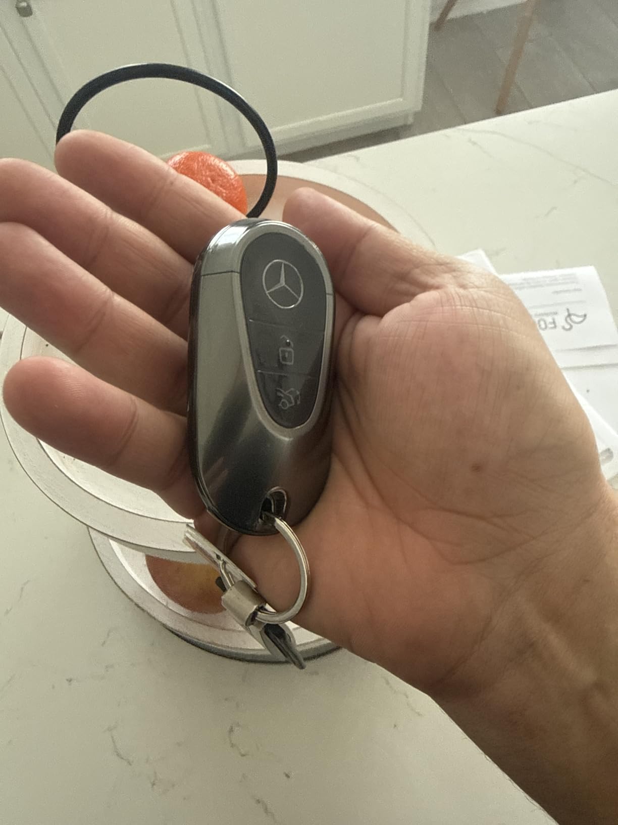 Car Key Fob Cover Case Compatible with Mercedes Benz C E S GLC CLE EQE EQS 300 350 450 500 560 580 AMG Transparent customer photo 2