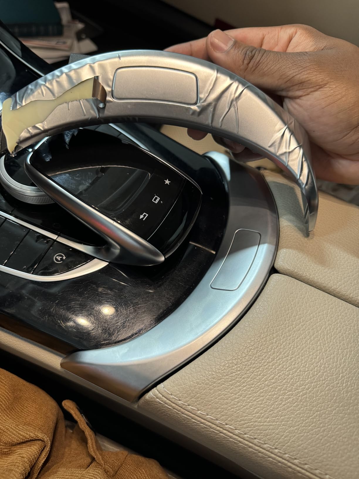 A2056803407 Center Console Armrest Storage Box Release Button Switch Cover Compatible with Mercedes-Benz C300 C350E C400 W253 GLC200 2015-2020 2056803711 customer photo 2