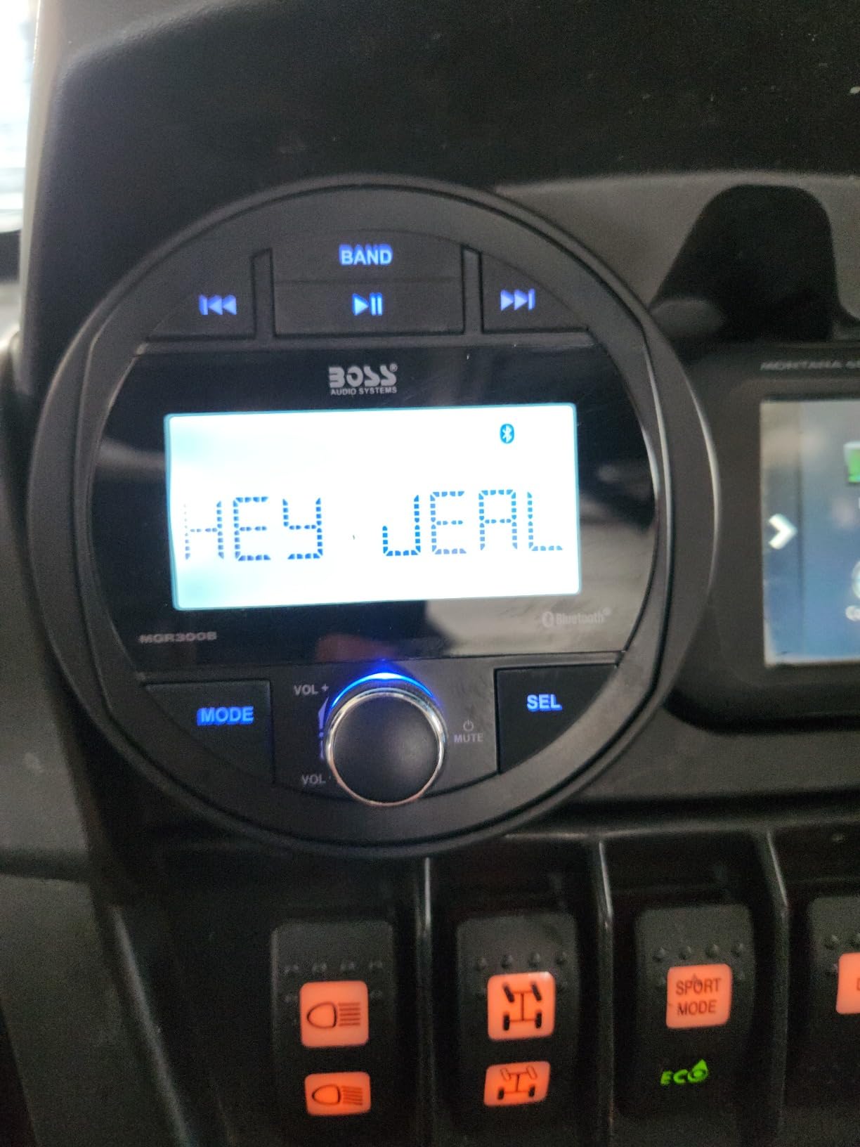 BOSS Audio Systems MGV500B Marine Boat Stereo Gauge Receiver - Bluetooth, No CD DVD Player, AM/FM Radio, 3 Inch Color Screen, Weatherproof customer photo 2