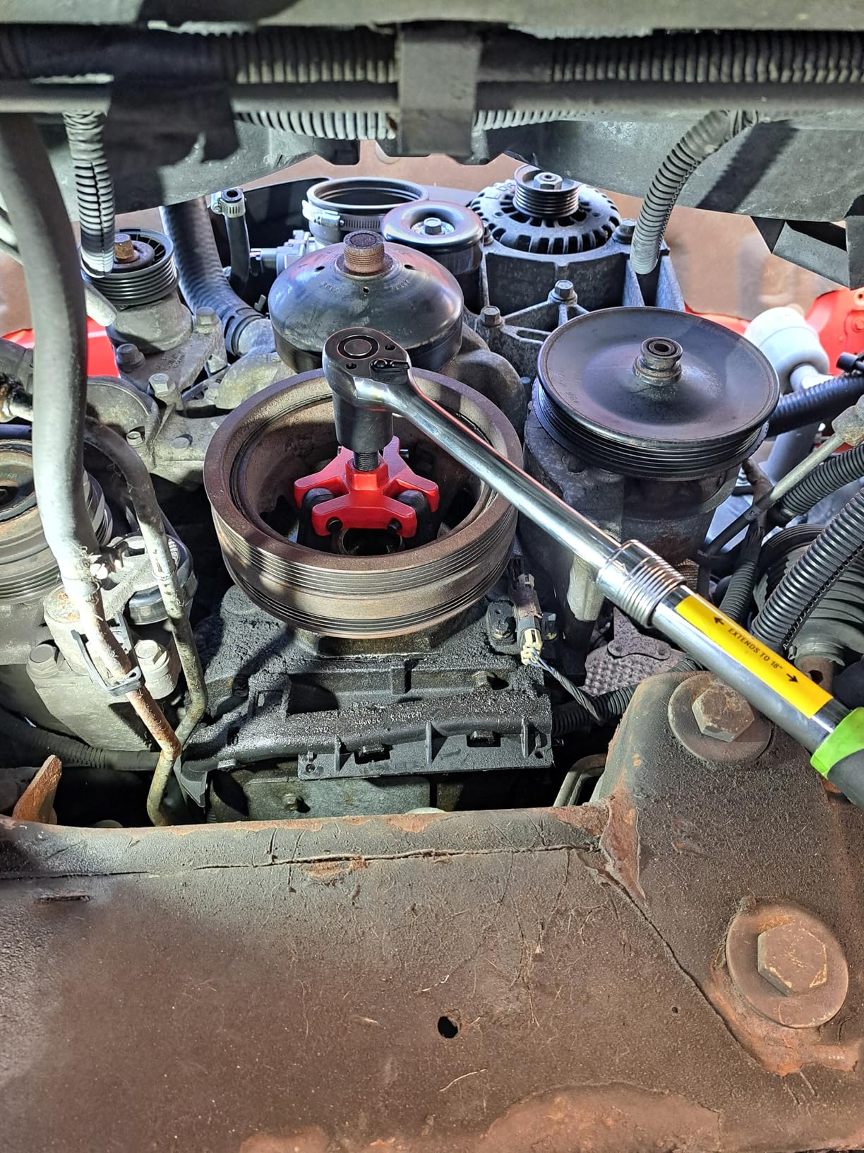 25264 Harmonic Balancer Puller for GM, LS Crank Pulley Puller for GM Chrysler Jeep Dodge, Harmonic Damper Puller for Engine Balancer Removal Replacement customer photo 1