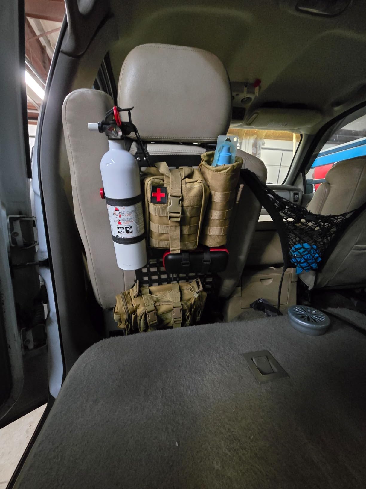 MAIKER Rigid Molle Panels for Vehicles Truck Mount Rack Tactical Seat Back Organizer Versatile Panel with 3 Storage Bag & 5 Hook and Loop Fasteners & 2 Elastic Rope for Storage Gears Accessories customer photo 2