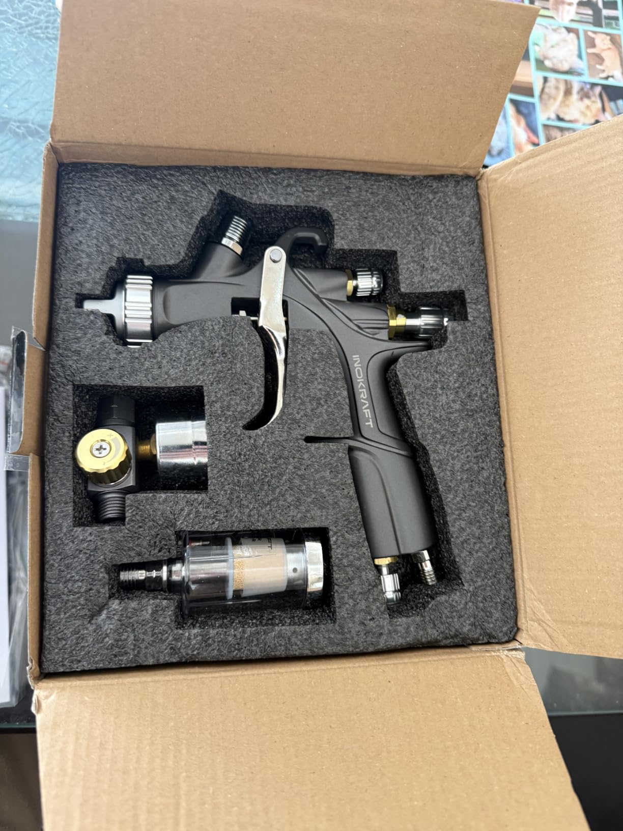 InoKraft D1 LVLP Air Spray Gun Premium Kit, Easy to Use, Paint Gun for Cars & House DIY Painting, 1.3/1.5/1.7mm Nozzles, with Paint Sprayer Accessories customer photo 1