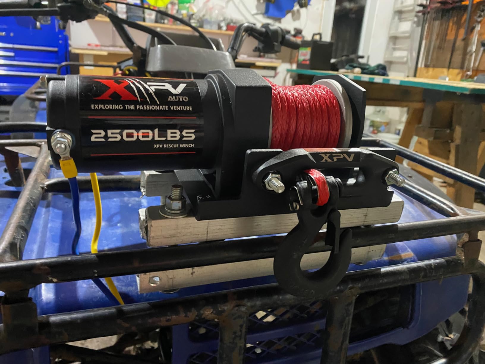 2500lbs Electric Winch 12V Synthetic Rope Nylon Towing Winches for ATV UTV Boat Trailer customer photo 2