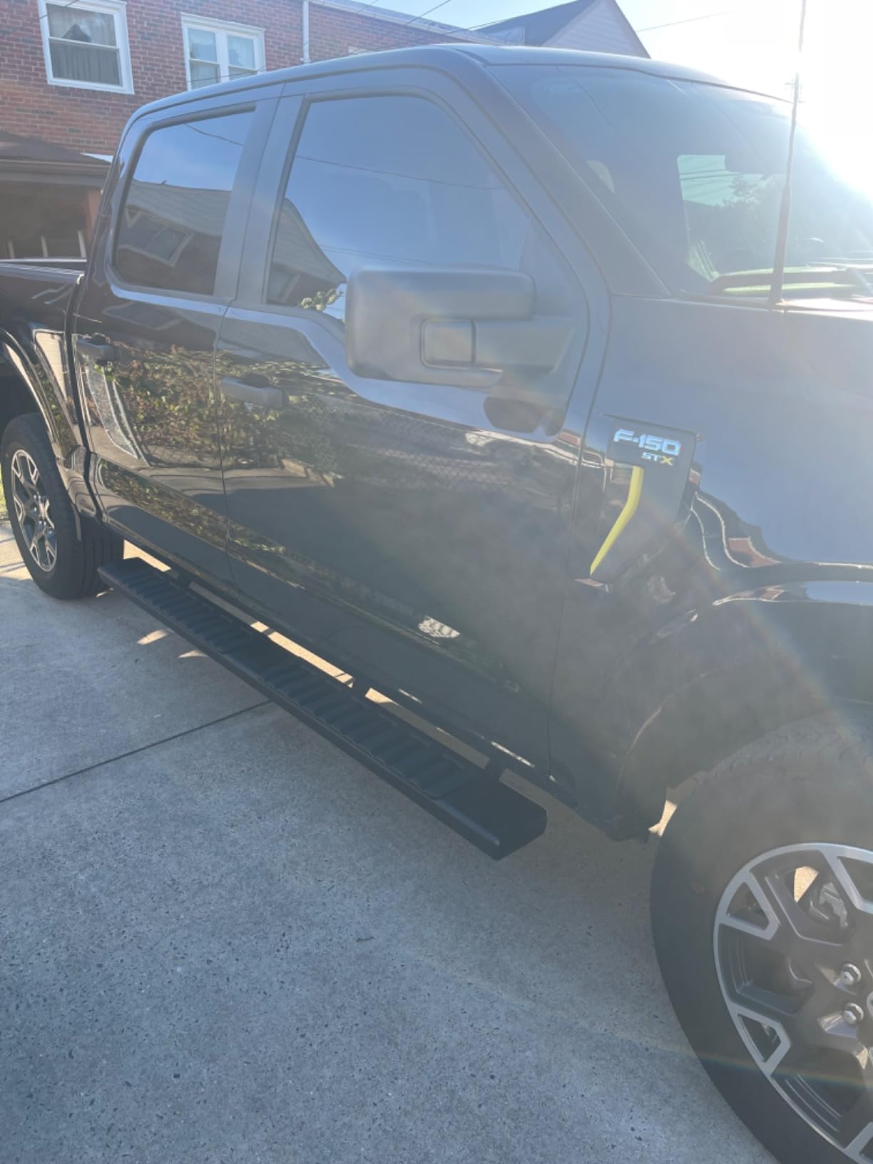 Running Boards Compatible with 2015-2026 Ford F-150 SuperCrew Cab & 2017-2026 Ford F-250 F-350 Super Duty Crew Cab, 6 inches Black Textured Aluminum Side Steps Nerf Bars, f150 Running Boards customer photo 2