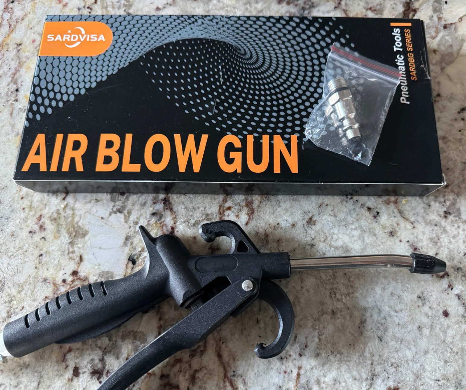 High Volume Air Blow Gun with Rubber Guard Air Flow Nozzle, Industrial Household Air Blower Gun Angle Bent Jet Nozzle, Air Gun for Compressor Pneumatic Tool for Dust Cleaning Car Detailing customer photo 1