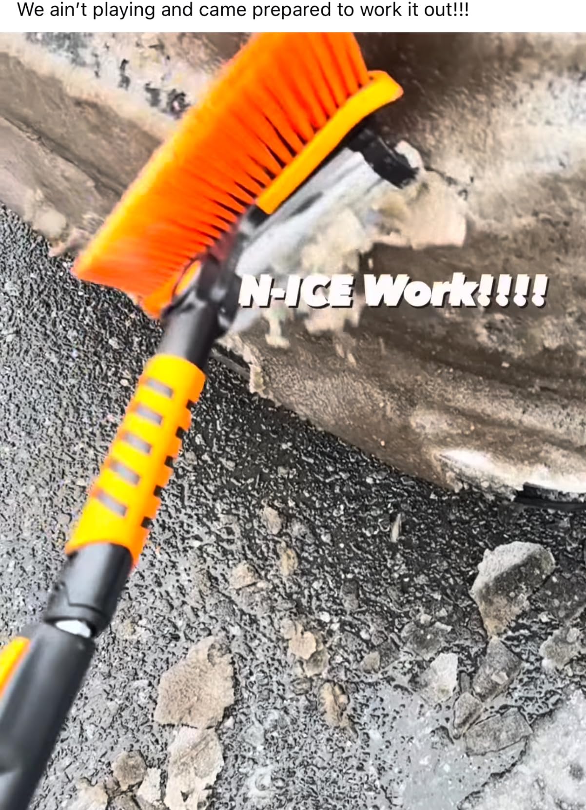 JOYTUTUS 41.5IN Extendable Snow Brush and Ice Scraper, 270°Pivoting Snow Scraper Brush for Car Windshield, Telescoping Ice Scraper, Foam Grip, Heavy Duty Snow Remover for Cars, Trucks, SUV (Orange) customer photo 2