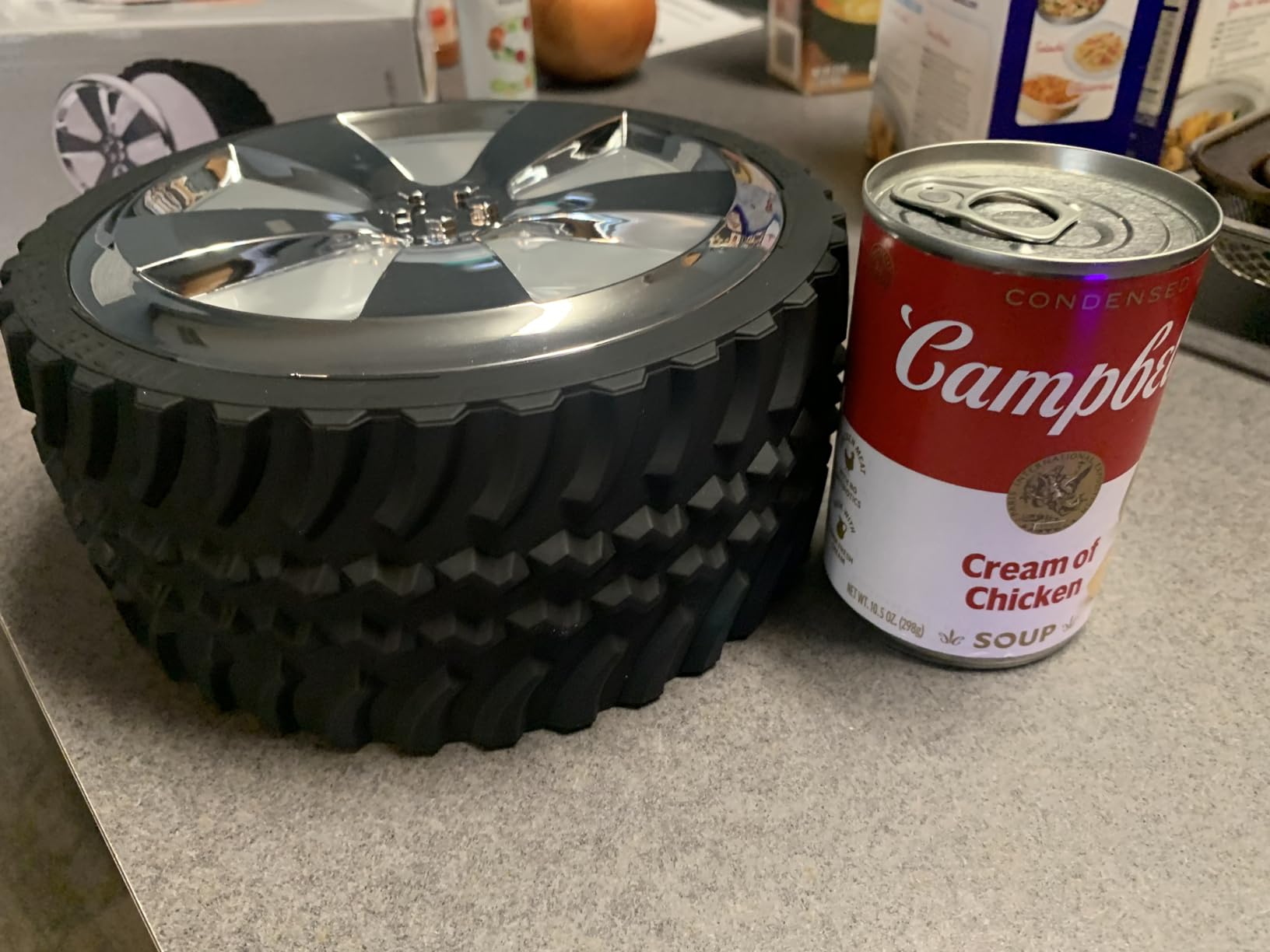 Large Knobby Tread Rubberized Tire Bowl - Motor Enthusiasts Gift, Office, Men Cave, Workshop, Home, and Outdoor dish for Candy, Popcorn, and Ice Cream customer photo 2