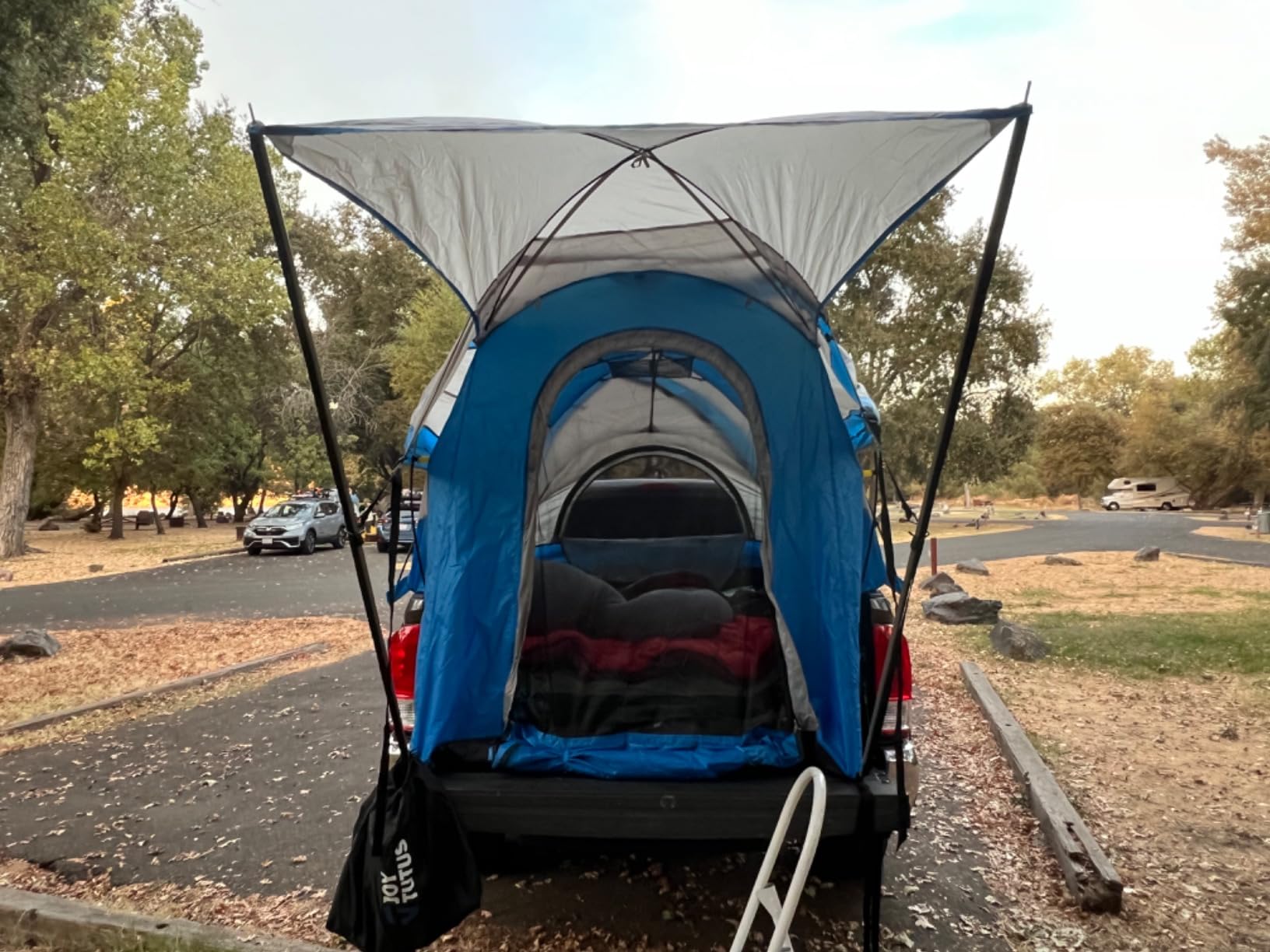 JOYTUTUS Truck Bed Mattress for 5.5-5.8Ft, Full Size Inflatable Mattress Pickup Short Beds for Outdoor Camping, with Carry Bag & Cup Holder & Cavity Design customer photo 2