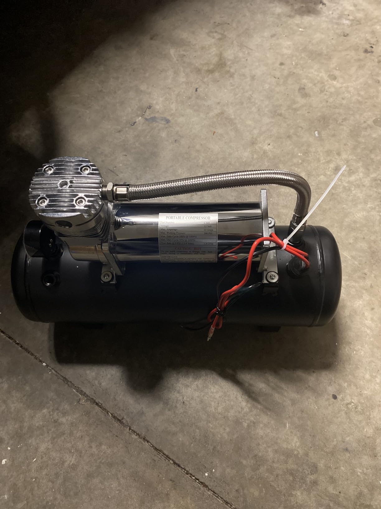 CNRAQR 200PSI 12V Heavy Duty Air Train Horn/Air Ride Suspension Compressor with 2 Gallon (8 Liter) Train/Air Horn Tank customer photo 1