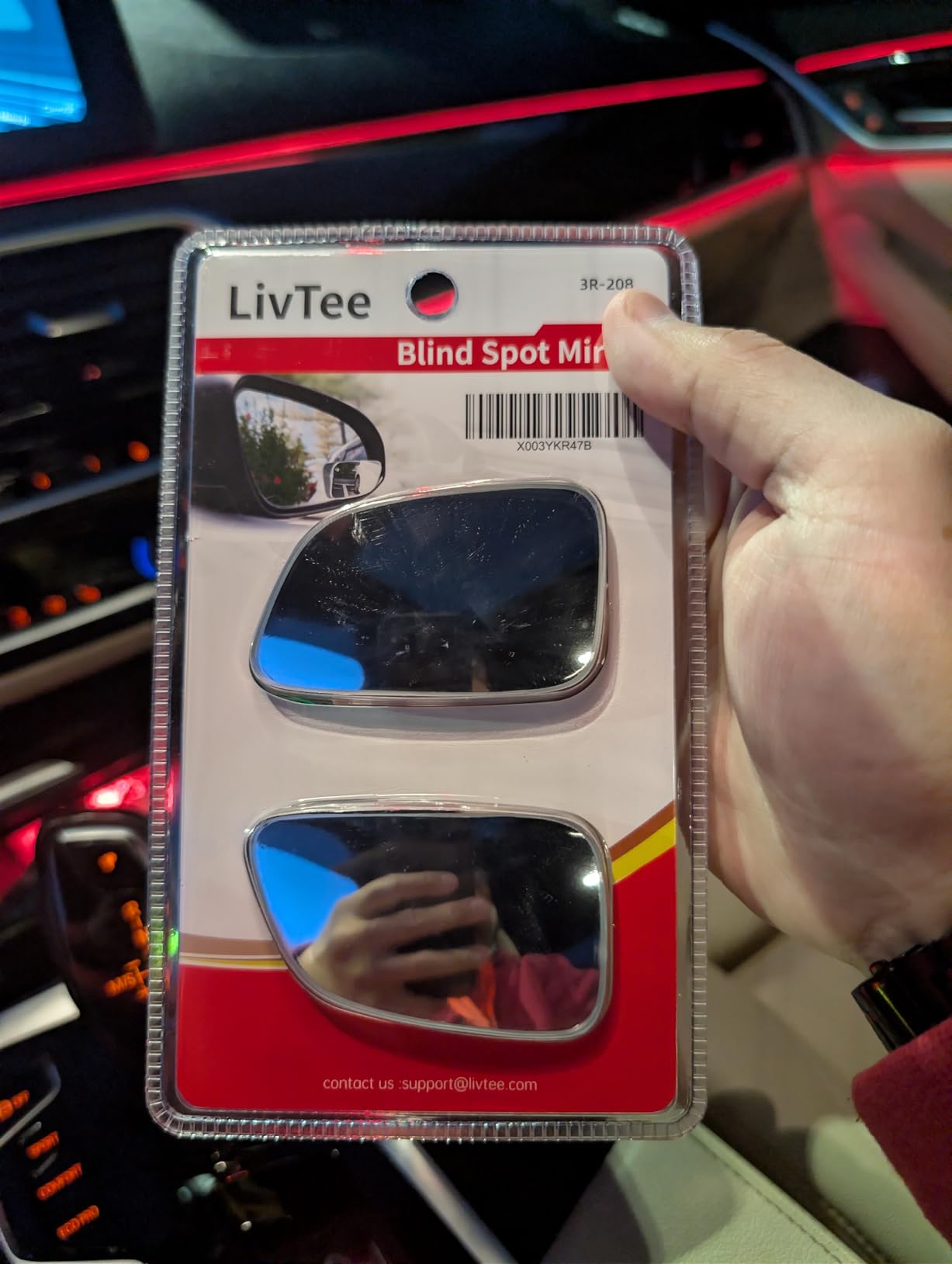 LivTee Blind Spot Car Mirror, HD Glass Frameless Convex Side Mirror Blindspot, Wide Angle Rear View Mirrors for SUVs, Trucks and RVs - Car Accessories customer photo 2