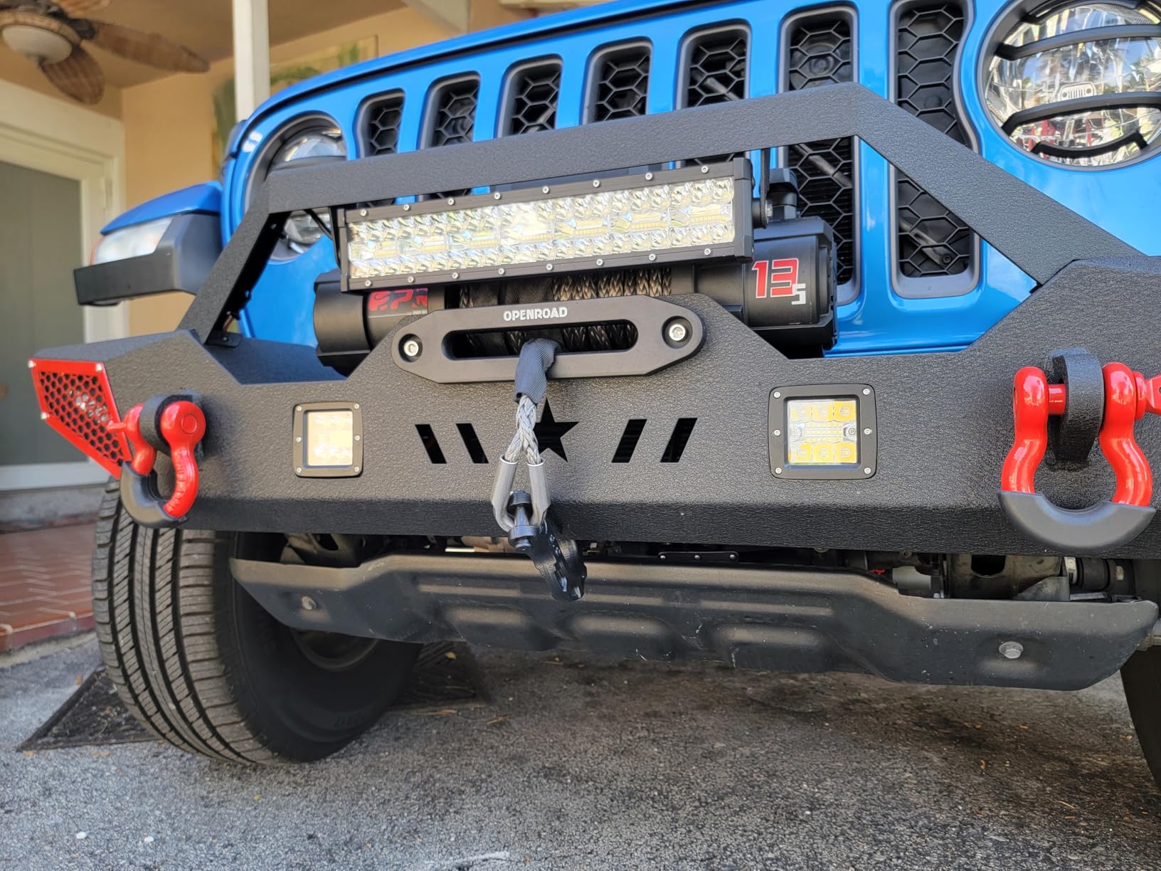 OPENROAD 13500 lb Recovery Winch with Synthetic Rope and 2 Wireless Remotes - IP68 Waterproof 12V Electric Winch for Jeep, SUV, Truck & Trailer - Panther Series 3S customer photo 1